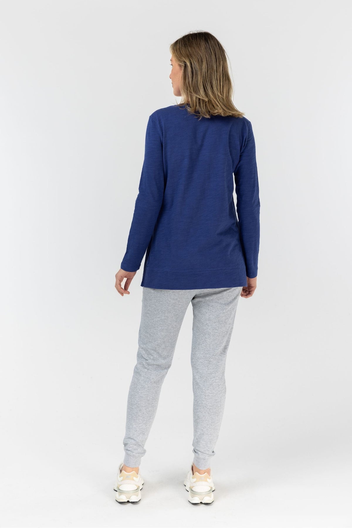 cloth+paper+scissors Tees V Neck Side Split Tee - Limoges Blue