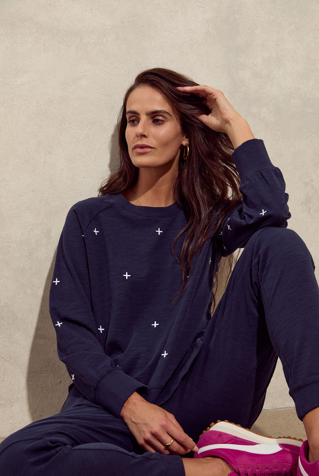 cloth+paper+scissors Rugbys My Fave Cotton Cross Sweater - Parisian Night