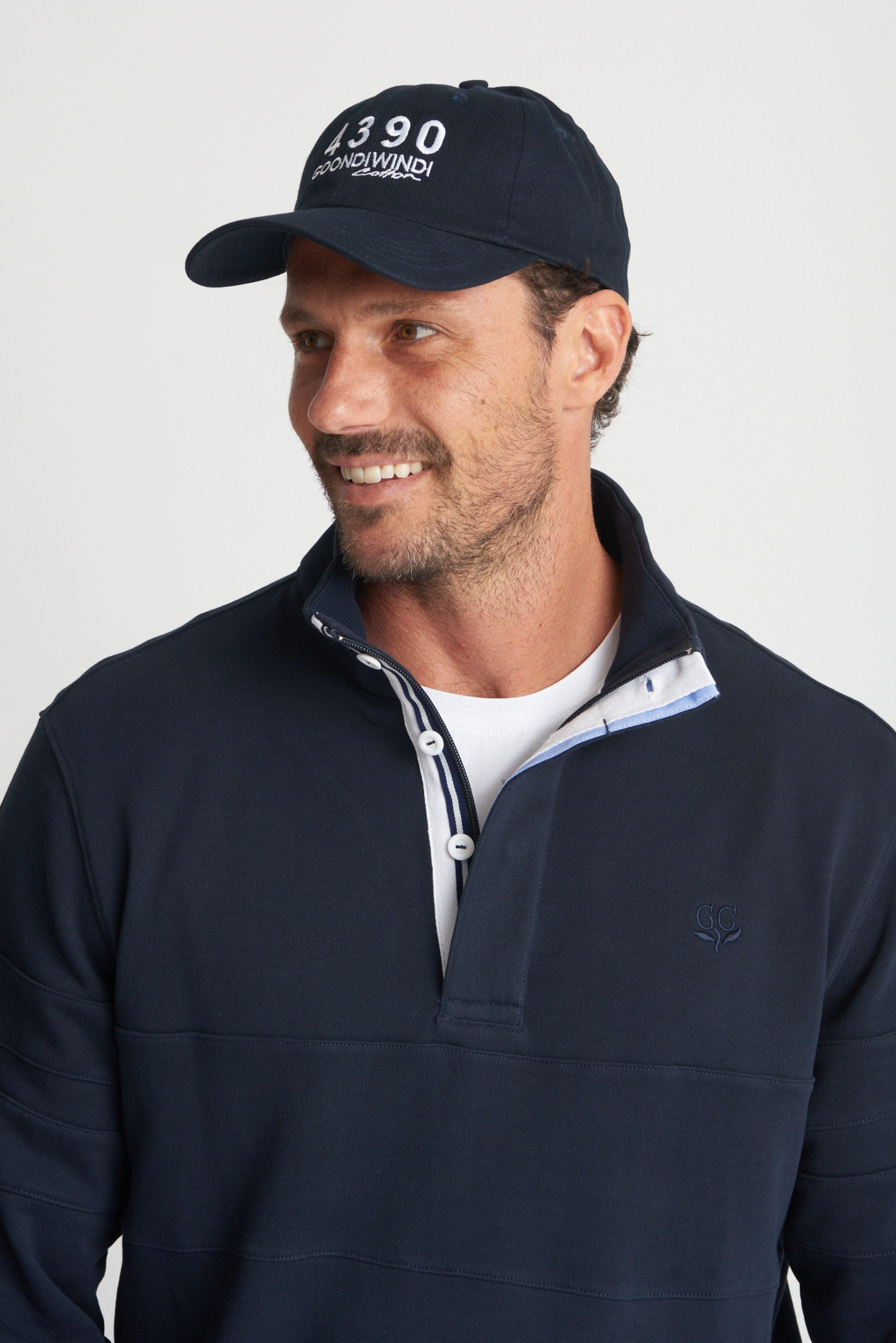 Embroidered 4390 Logo Navy Cap - Goondiwindi Cotton
