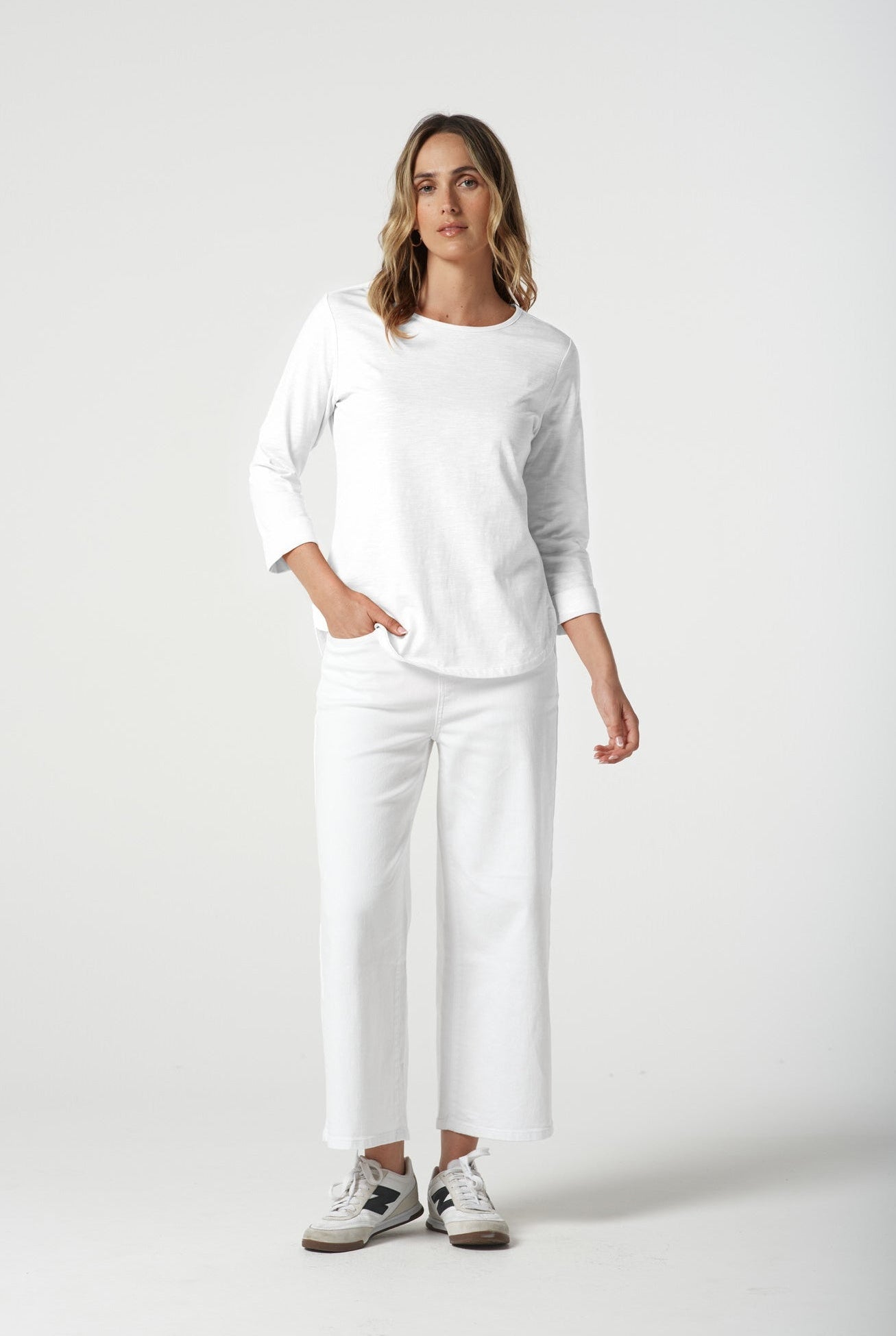 Goondiwindi Cotton Tees Classic Cotton 3/4 Sleeve Tee - White
