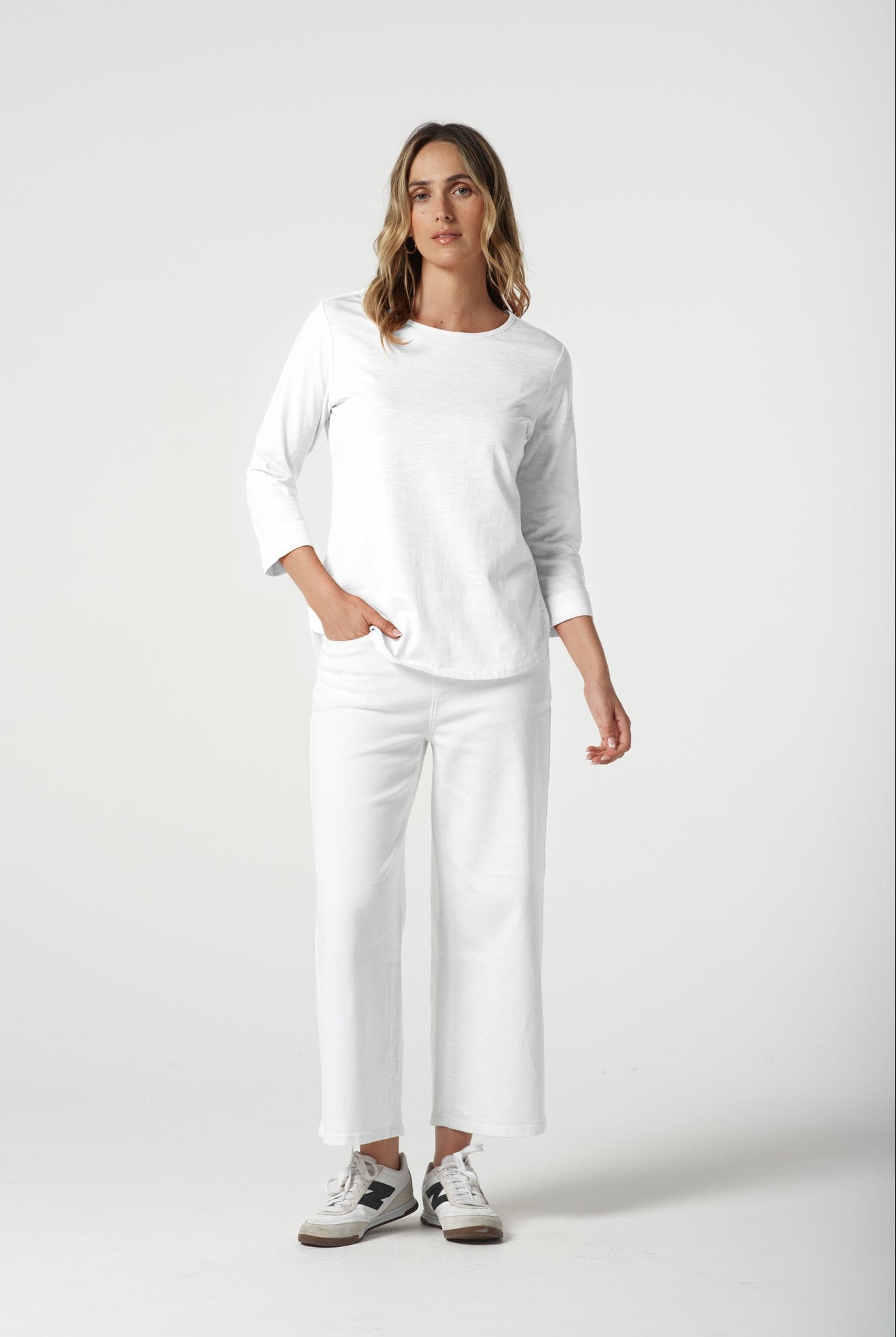 Goondiwindi Cotton Tees Classic Cotton 3/4 Sleeve Tee - White