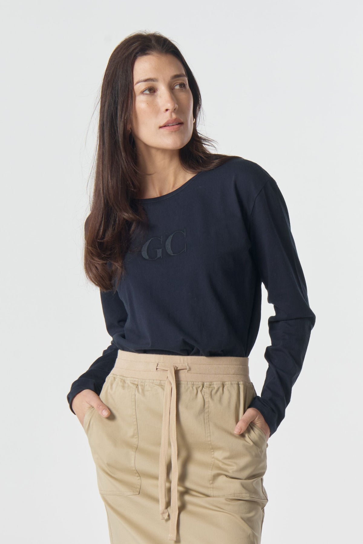 Goondiwindi Cotton Tees GC Long Sleeve Jersey Tee - Navy