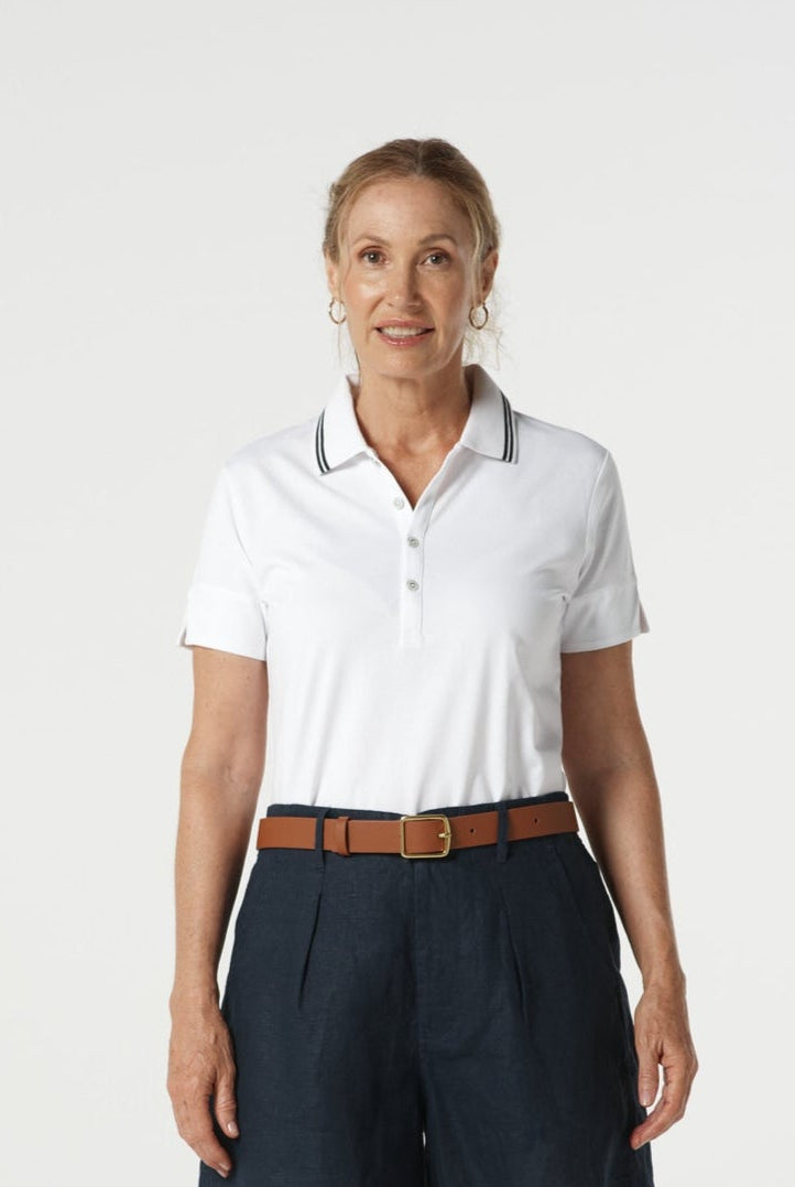Goondiwindi Cotton Tees Sun Cotton Jersey Polo - White