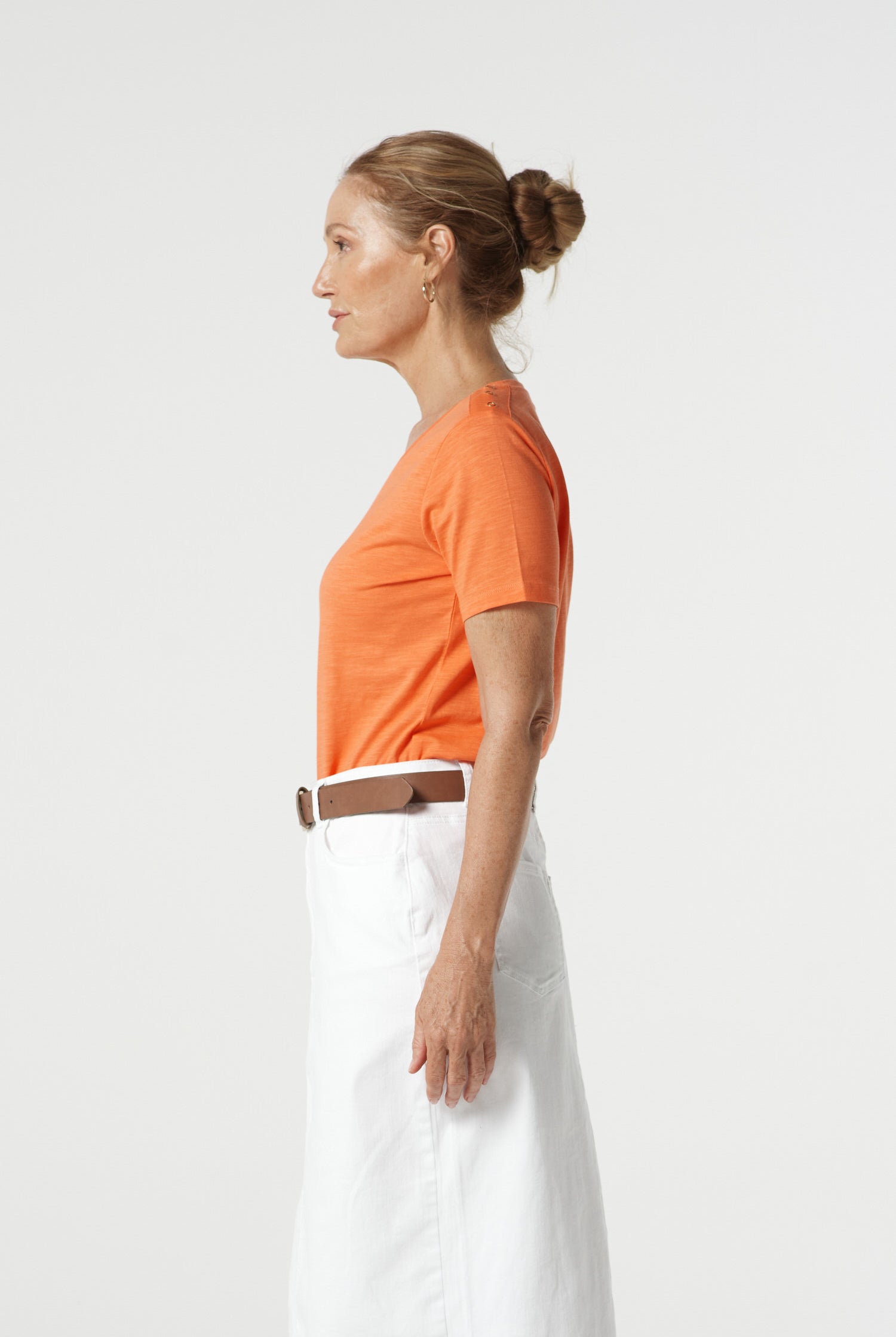 Goondiwindi Cotton Tees Heat Cotton V Neck Tee With Studs - Sunset