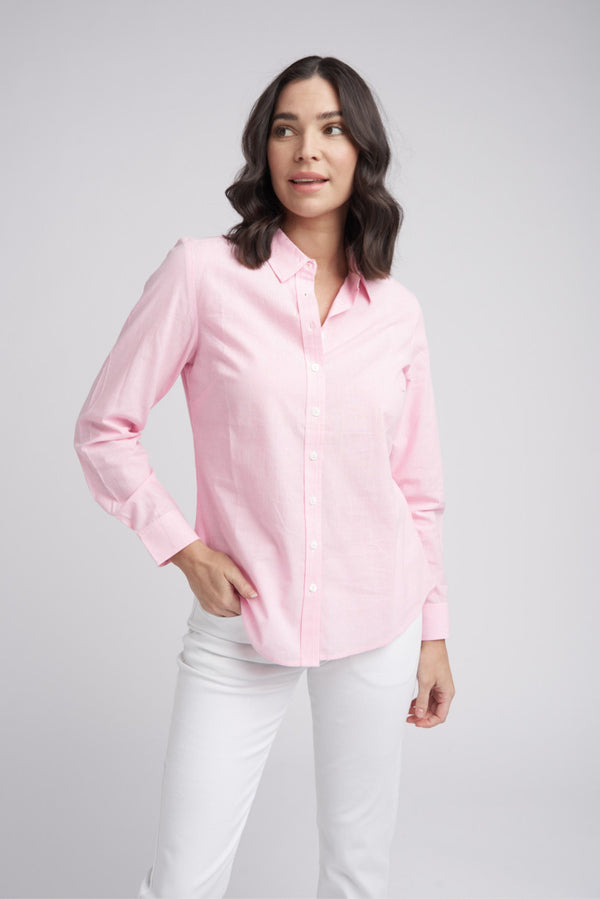 Classic Pale Pink/White Stripe Cotton Shirt