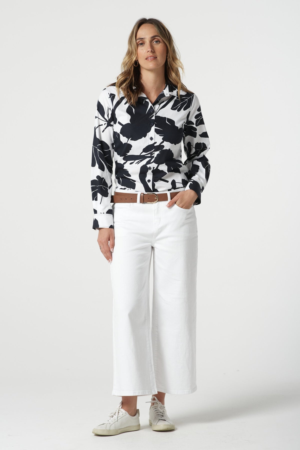 Goondiwindi Cotton Blouses Cotton Classic Shirt - Block Leaf