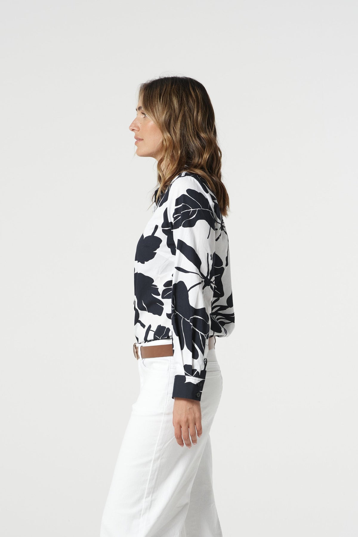 Goondiwindi Cotton Blouses Cotton Classic Shirt - Block Leaf