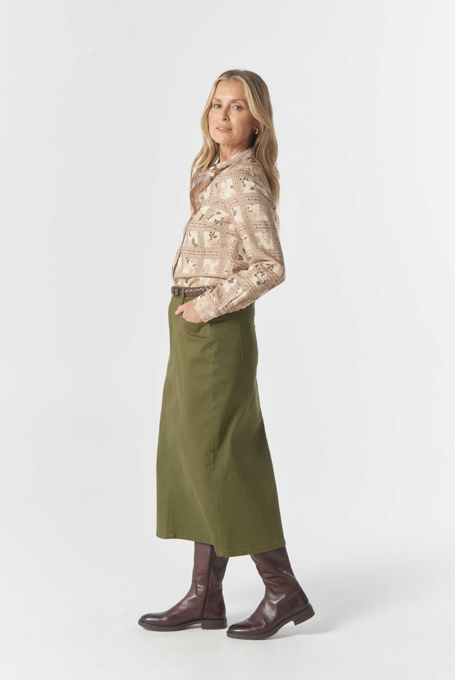 Goondiwindi Cotton Blouses Classic Linen/Cotton Shirt - Texas Print