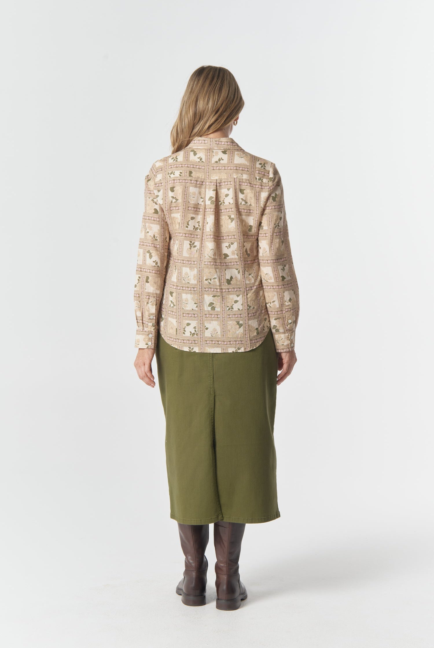 Goondiwindi Cotton Blouses Classic Linen/Cotton Shirt - Texas Print