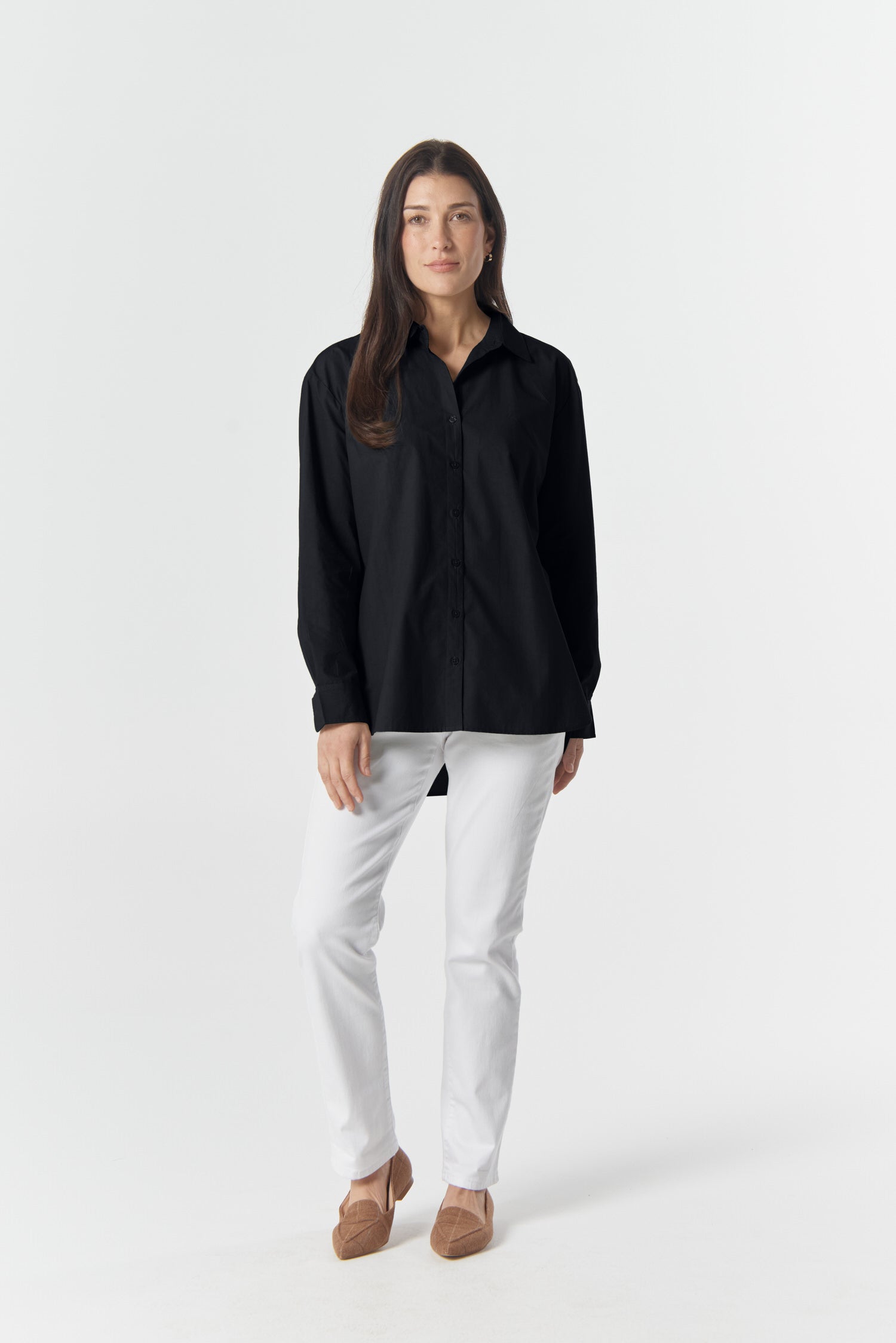 Goondiwindi Cotton Blouses Bloom Oversized Basic Shirt - Dark Navy