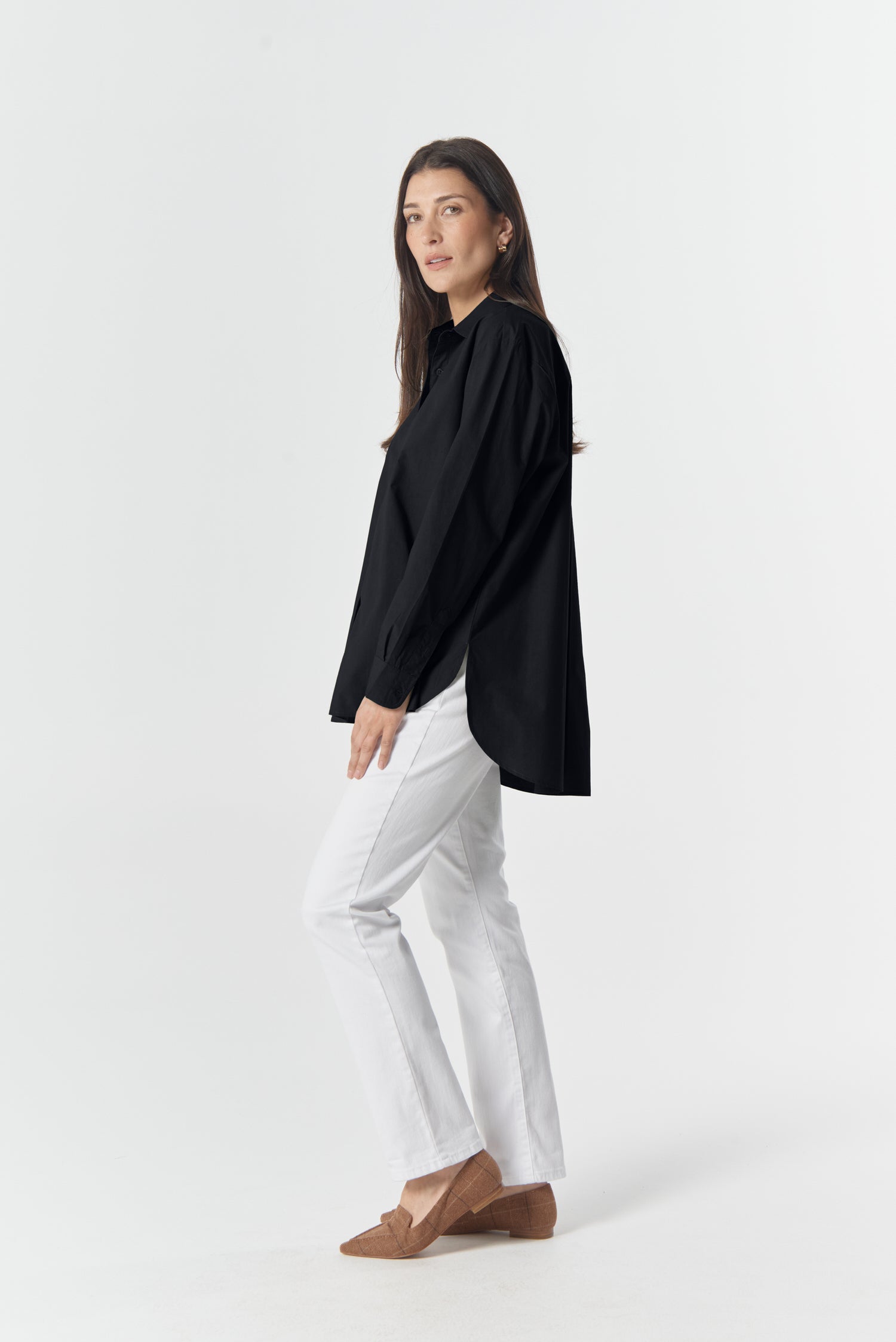 Goondiwindi Cotton Blouses Bloom Oversized Basic Shirt - Dark Navy