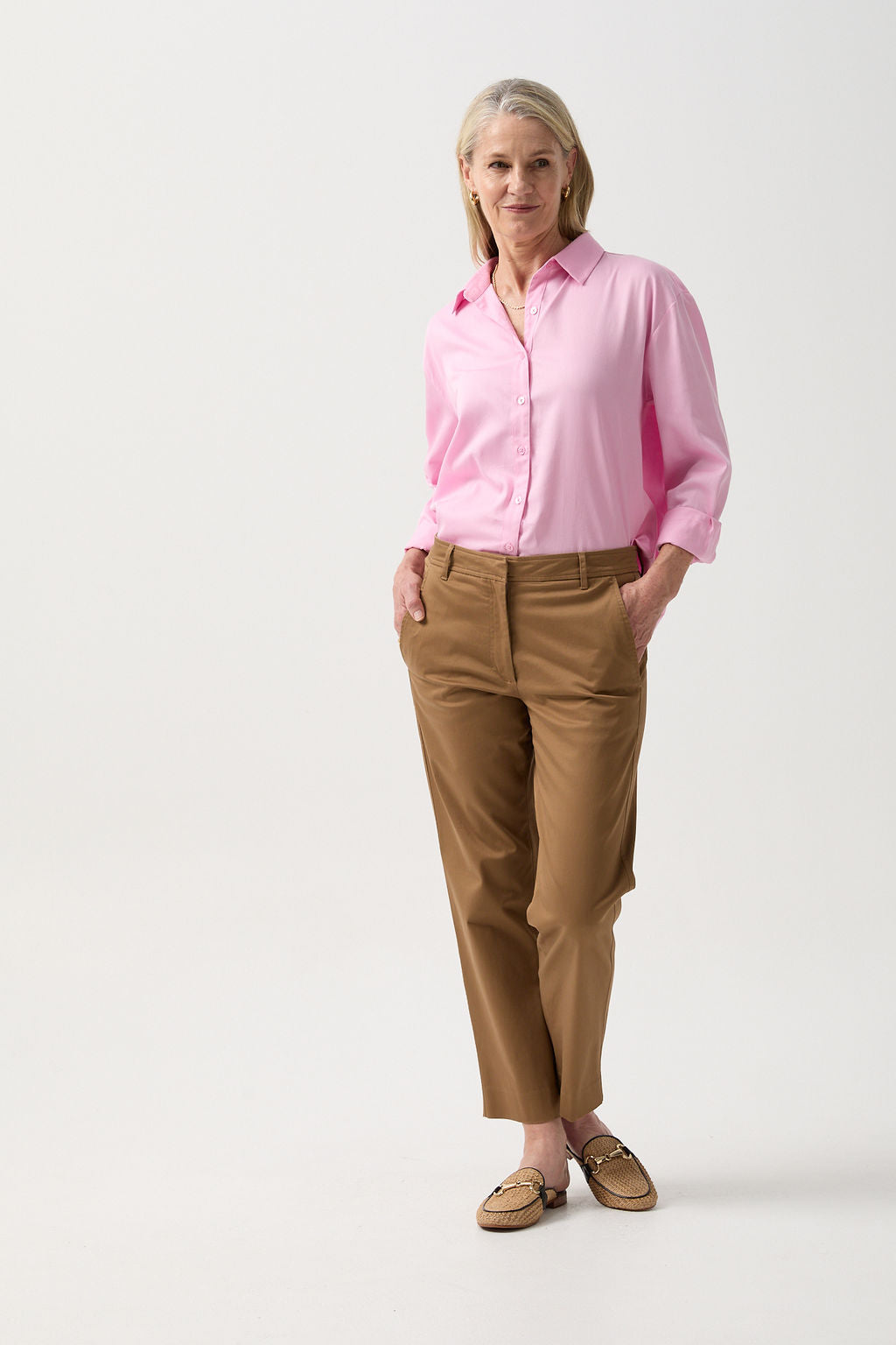 Goondiwindi Cotton Blouses Bloom Oversized Basic Shirt - Pink