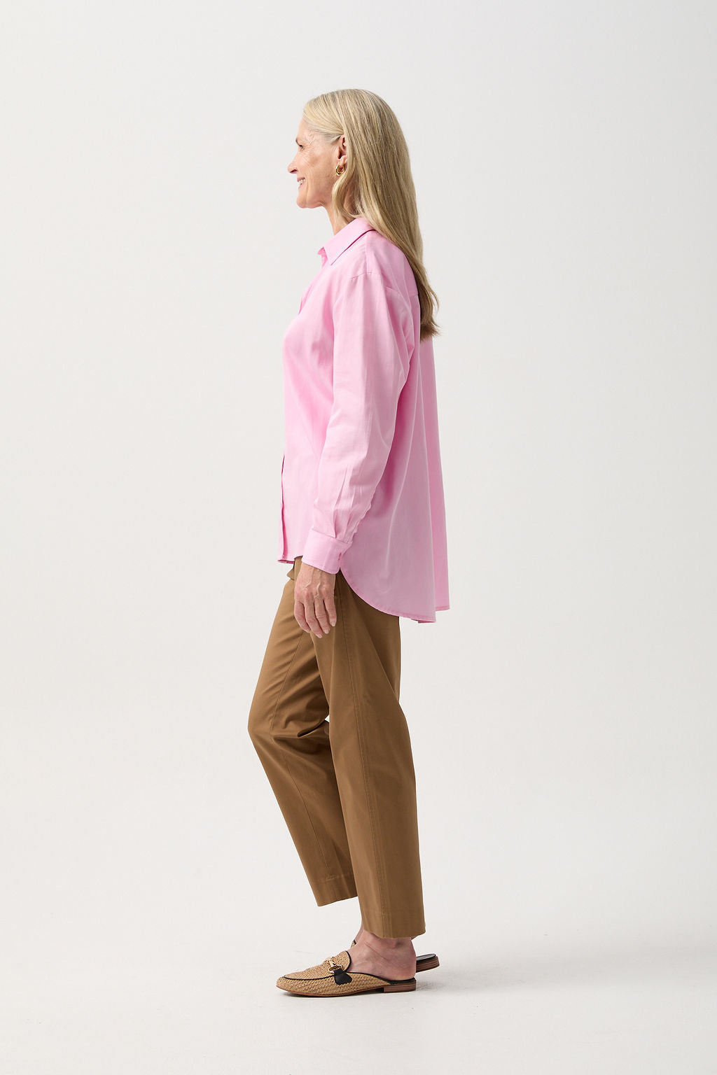 Goondiwindi Cotton Blouses Bloom Oversized Basic Shirt - Pink