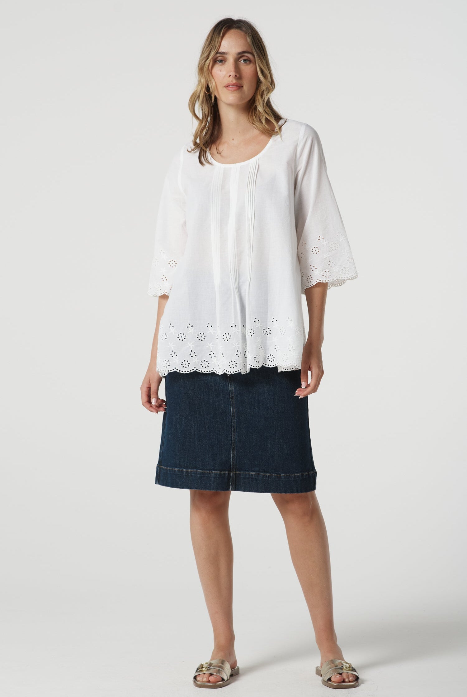 Field Cotton Trapeze Blouse - White by Goondiwindi Cotton. Timeless women’s fashion using natural fibres and classic shapes