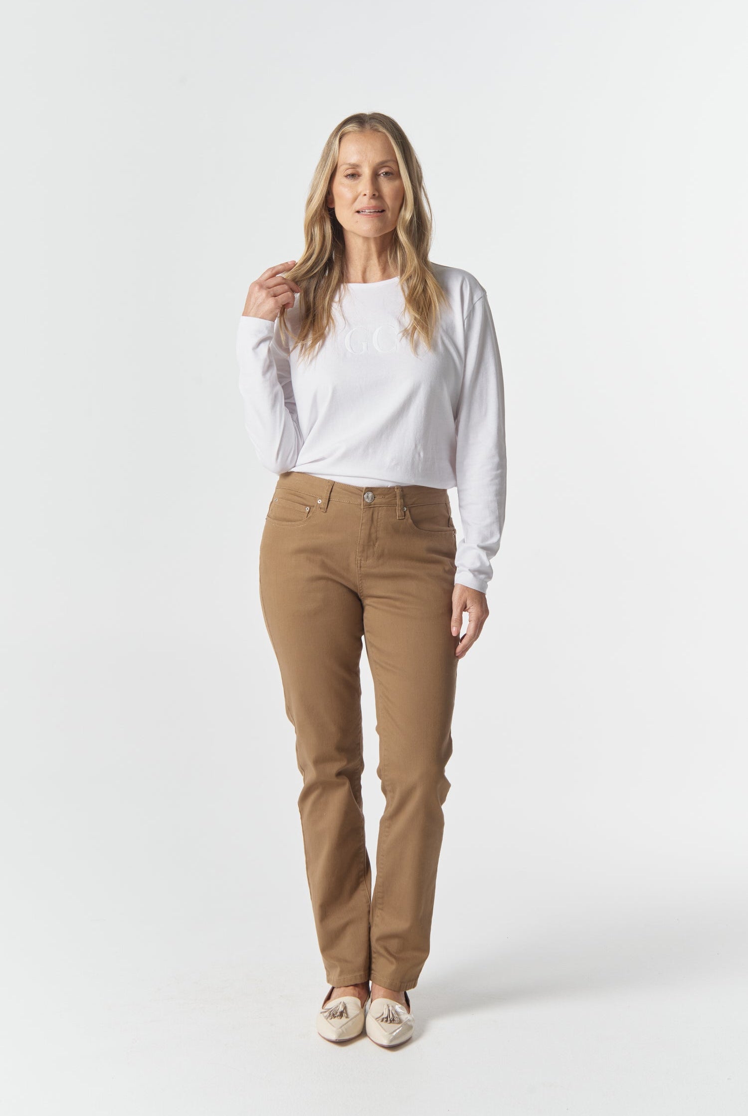 5 Pocket Twill Jean - Tobacco by Goondiwindi Cotton. Timeless women’s fashion using natural fibres and classic shapes