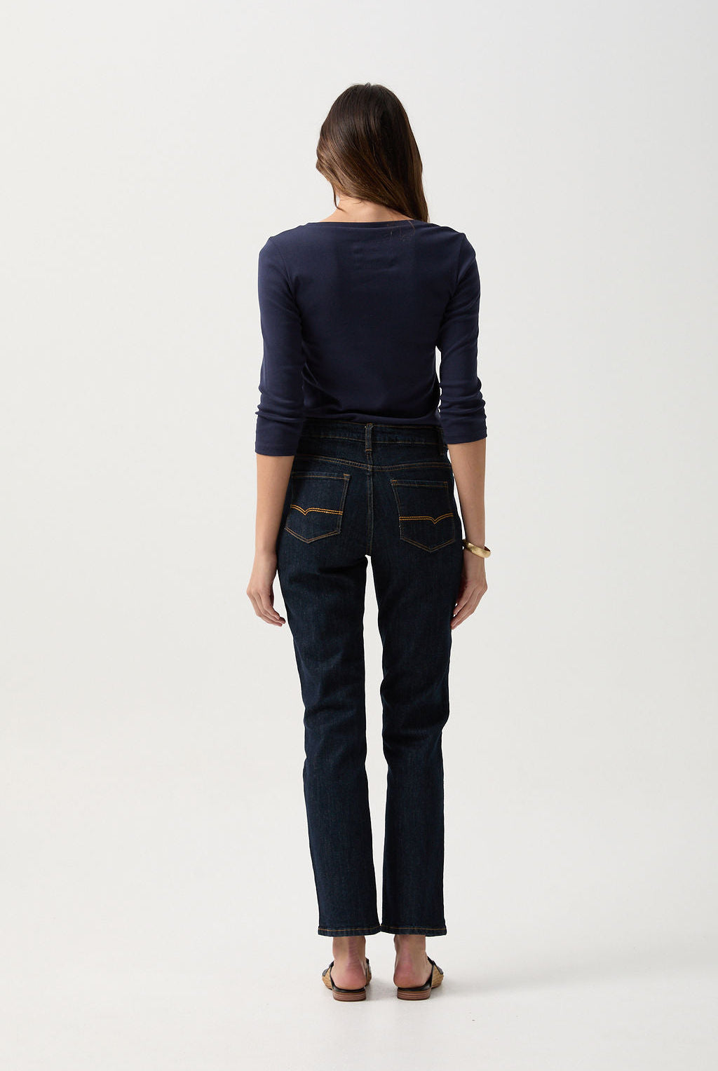 5 Pocket Jean - Dark Indigo by Goondiwindi Cotton. Timeless women’s fashion using natural fibres and classic shapes