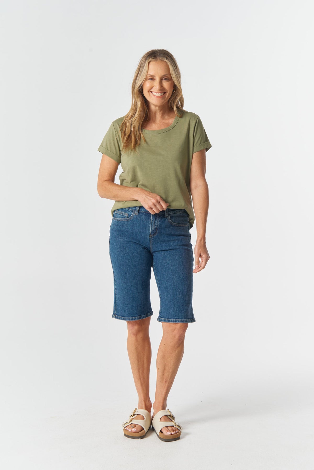 Goondiwindi Cotton Bottoms 5 Pocket Denim Shorts - Denim Blue