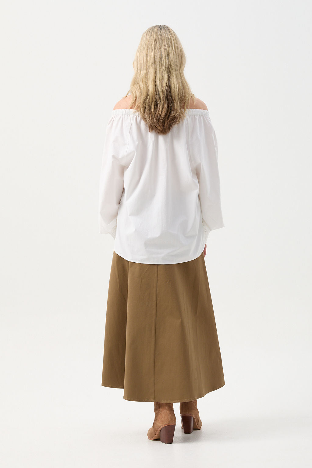 Goondiwindi Cotton Bottoms A-Line Button Through Skirt - Tobacco