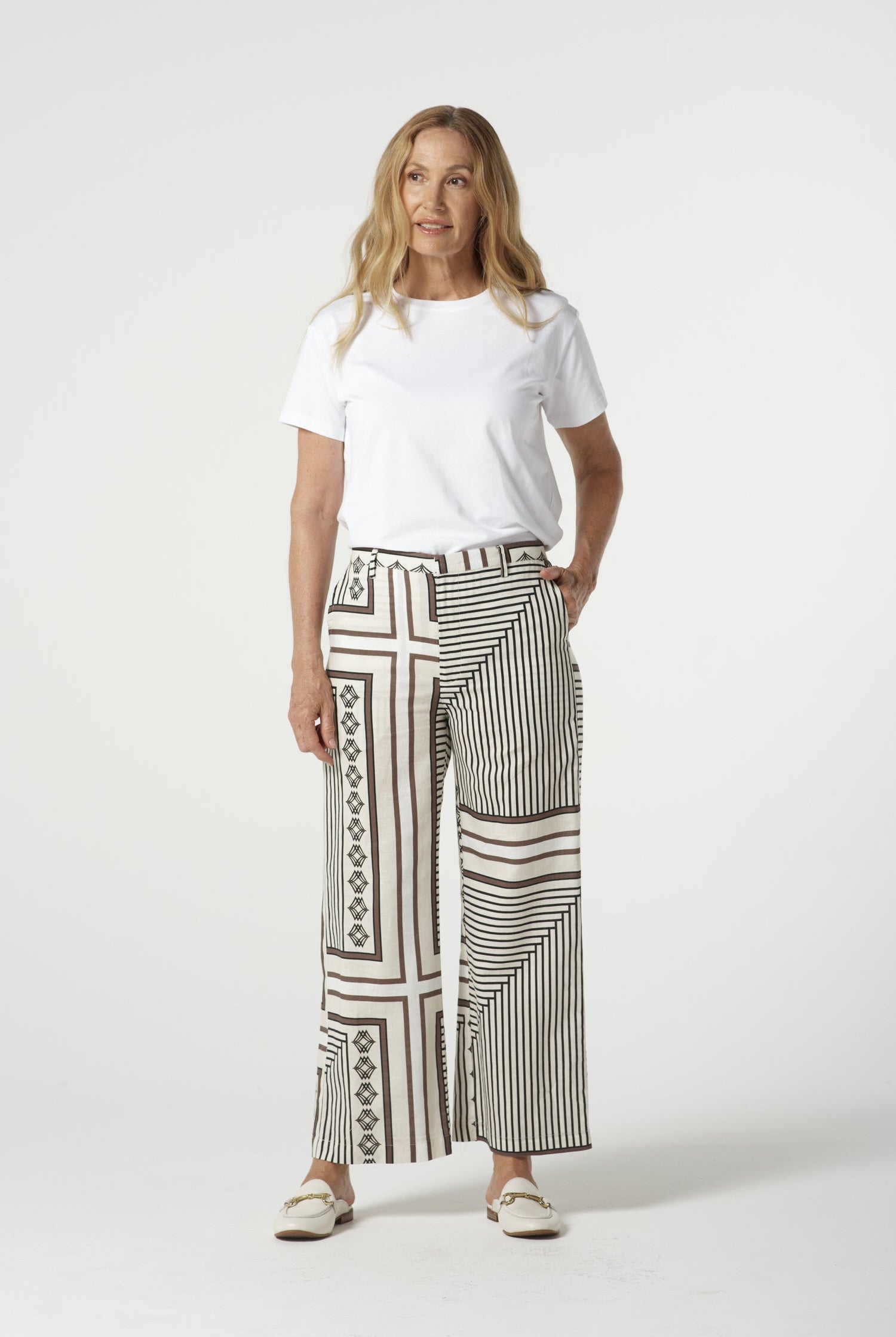 Goondiwindi Cotton Bottoms Horizon Linen Cotton Pant - Large Square