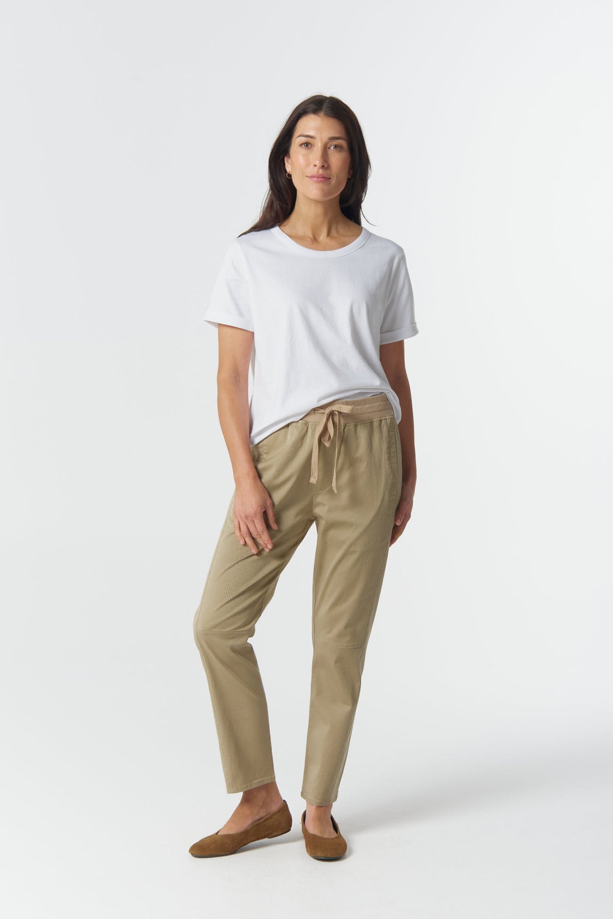Goondiwindi Cotton Bottoms Weekend Cotton Stretch Jogger - Beige