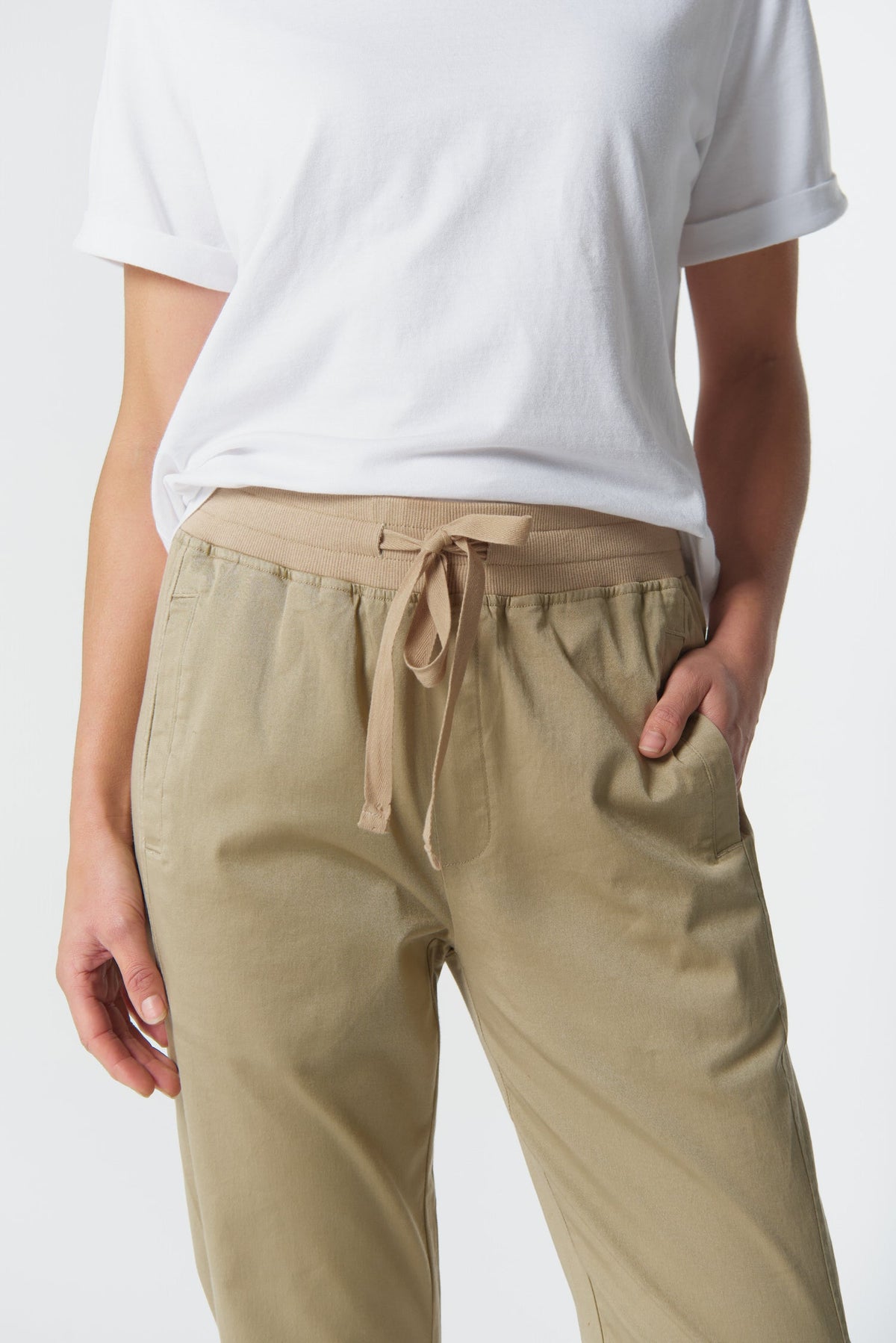 Goondiwindi Cotton Bottoms Weekend Cotton Stretch Jogger - Beige