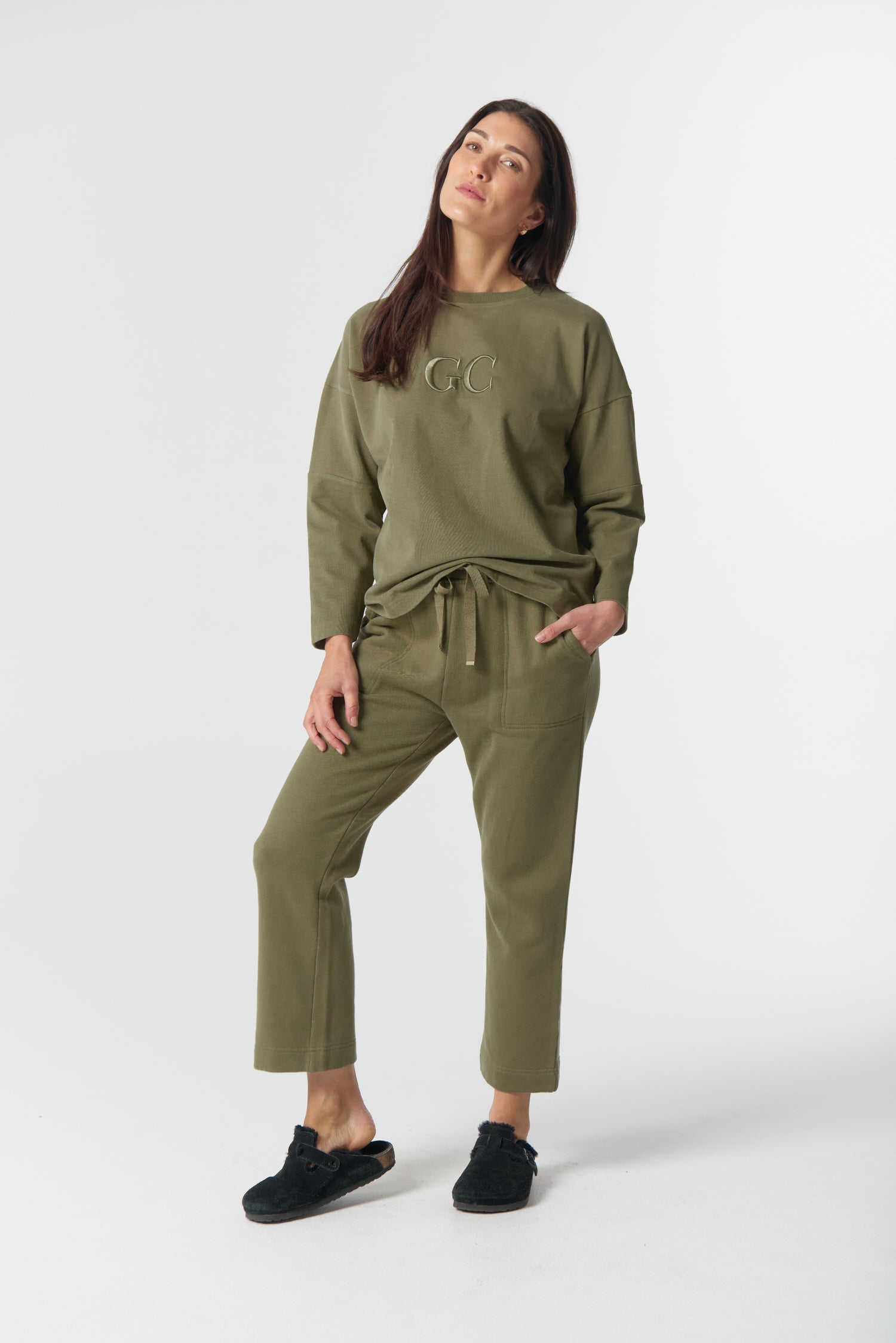 Goondiwindi Cotton Bottoms Barkly Cotton Track Pant - Sage