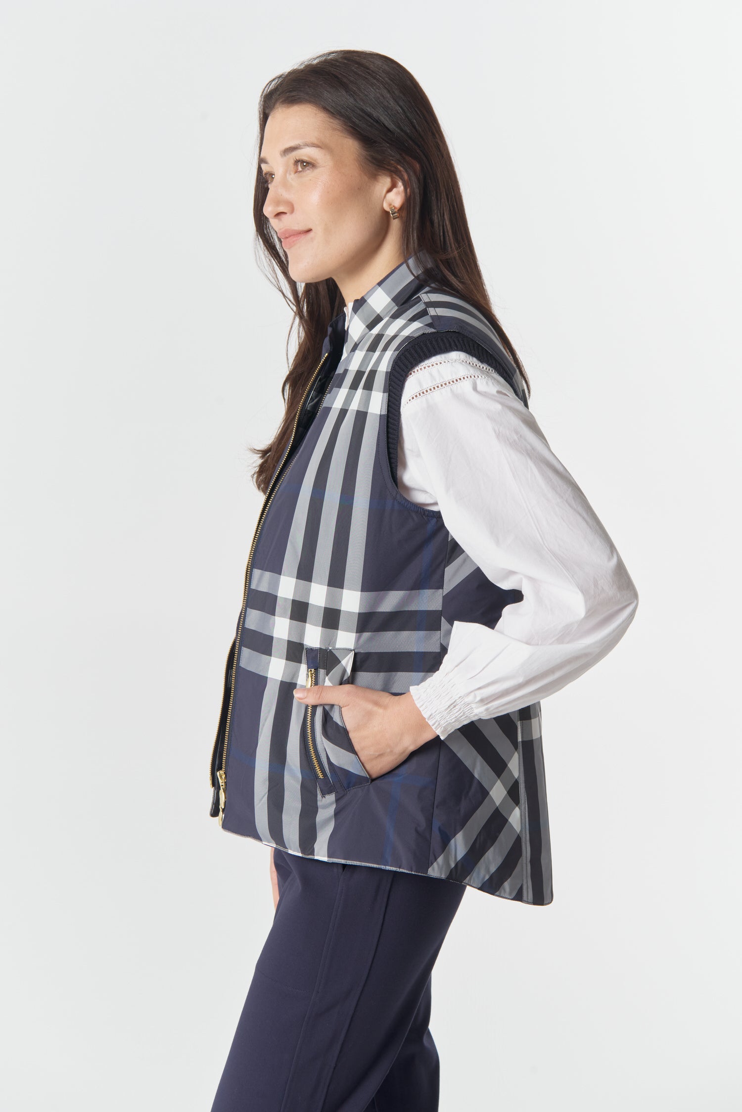 Goondiwindi Cotton Outerwear The Heritage Quilted Vest - Navy Check