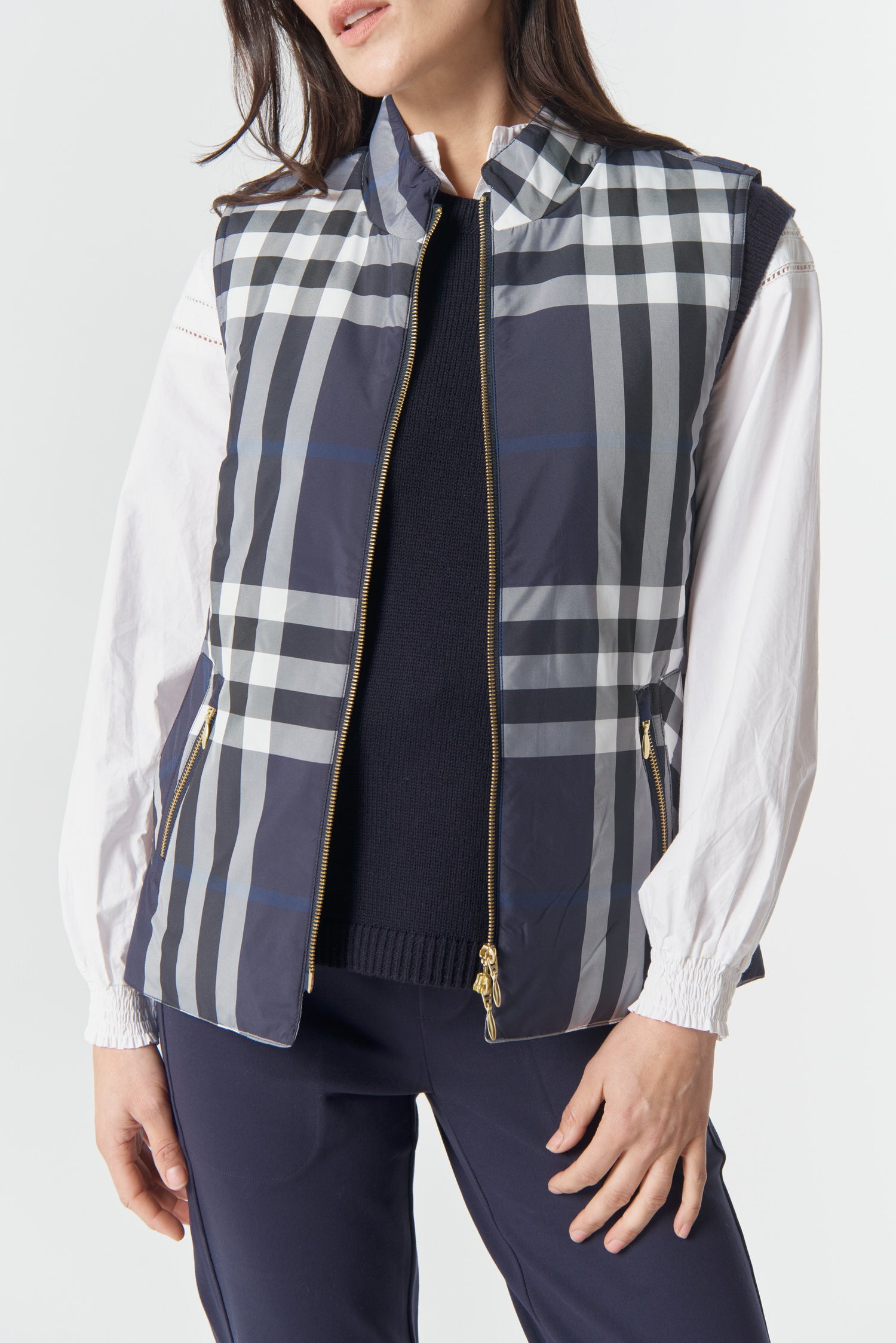 Goondiwindi Cotton Outerwear The Heritage Quilted Vest - Navy Check
