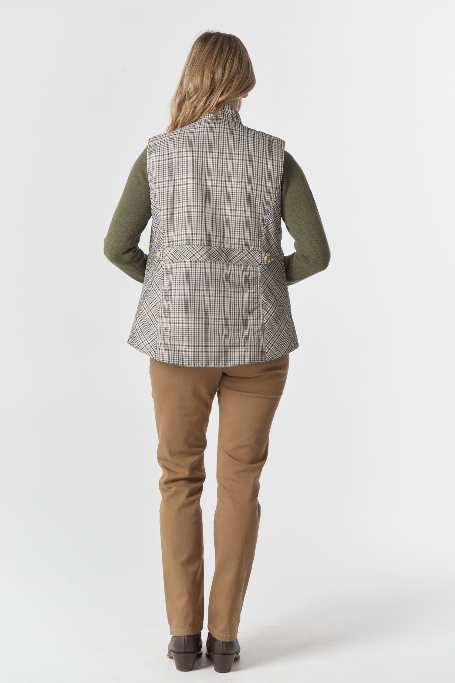 Goondiwindi Cotton Outerwear The Heritage Quilted Vest - Travertine Micro Check