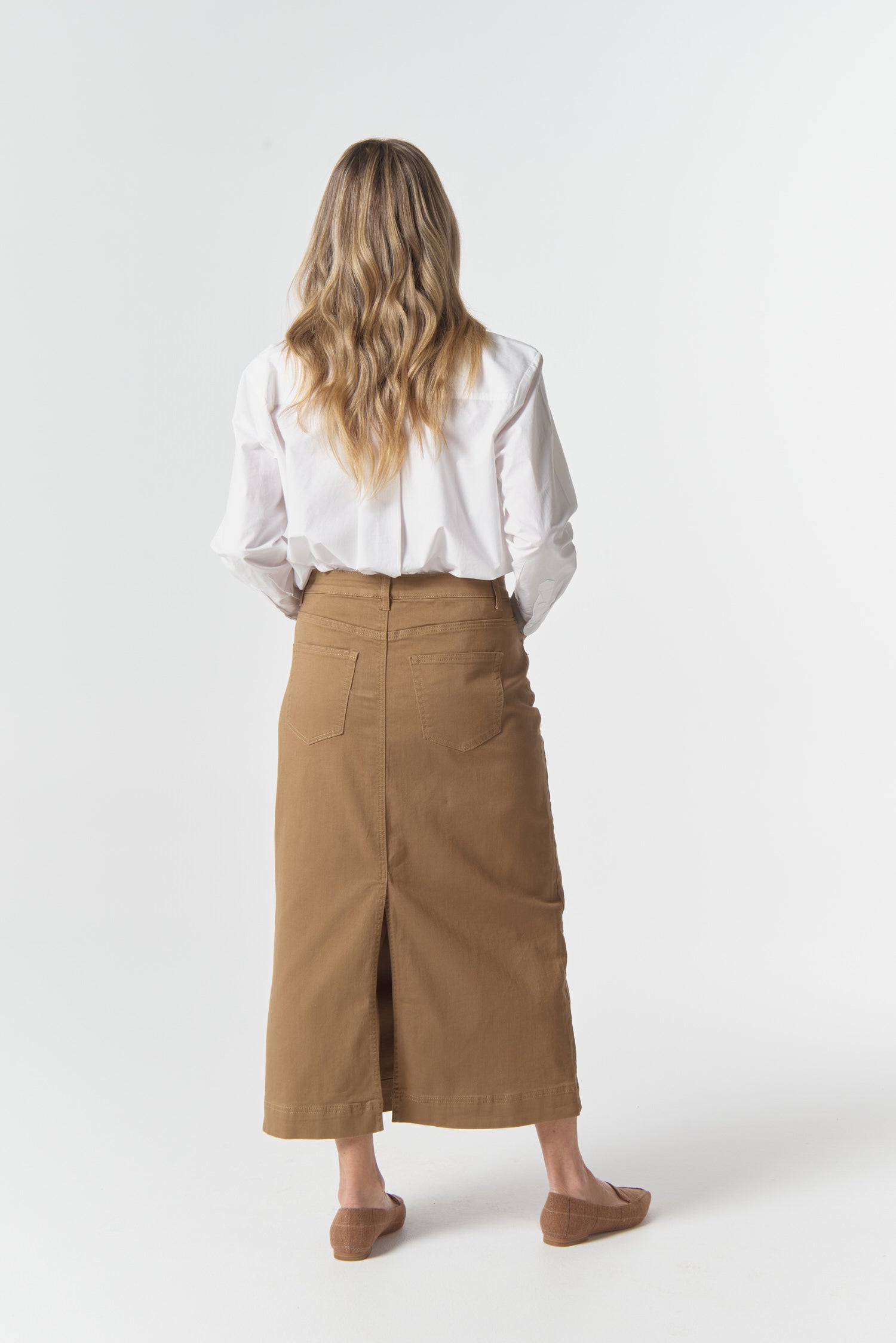 Goondiwindi Cotton Bottoms 5 Pocket Maxi Skirt - Tobacco