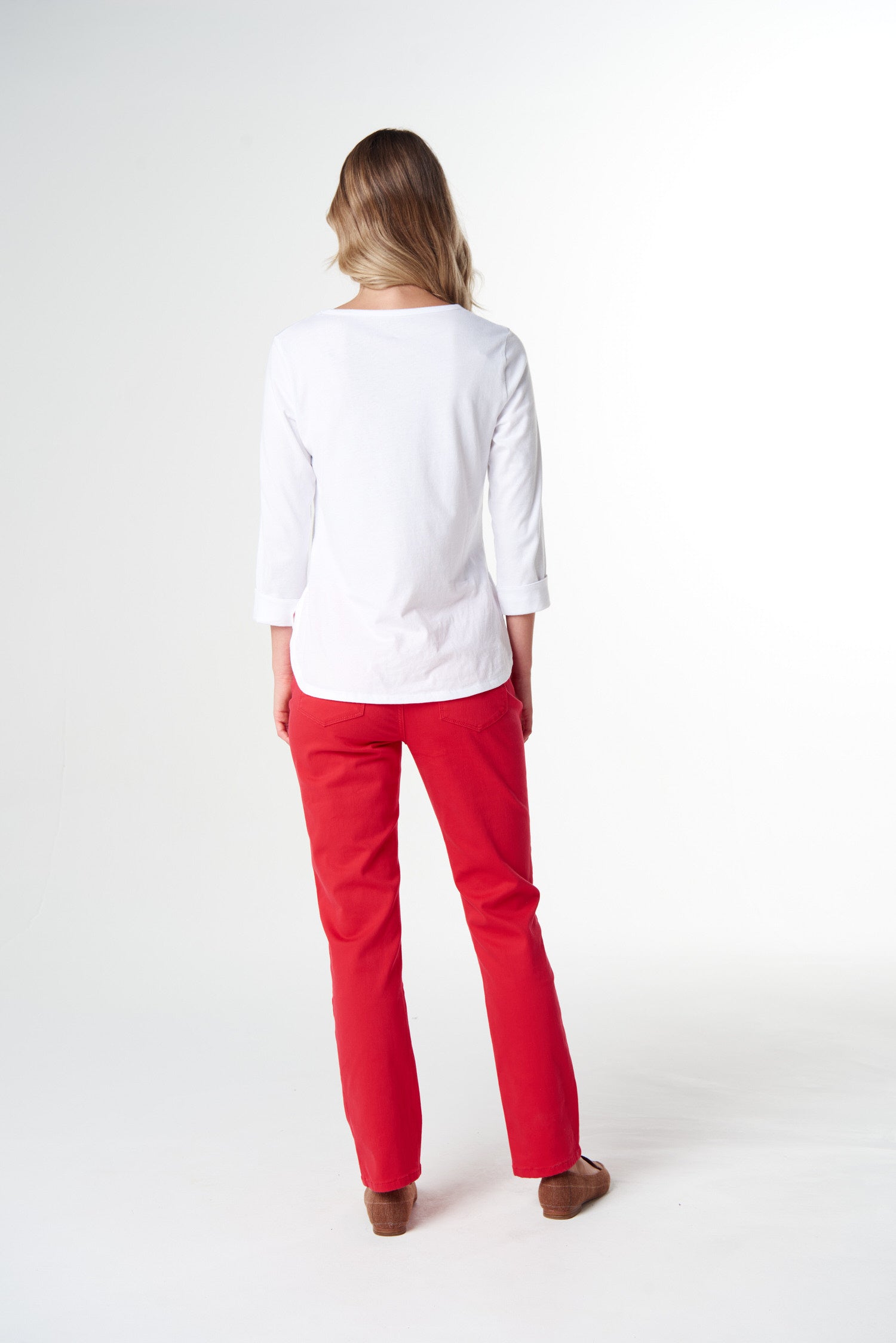 5 Pocket Jean - Poinsettia by Goondiwindi Cotton. Timeless women’s fashion using natural fibres and classic shapes