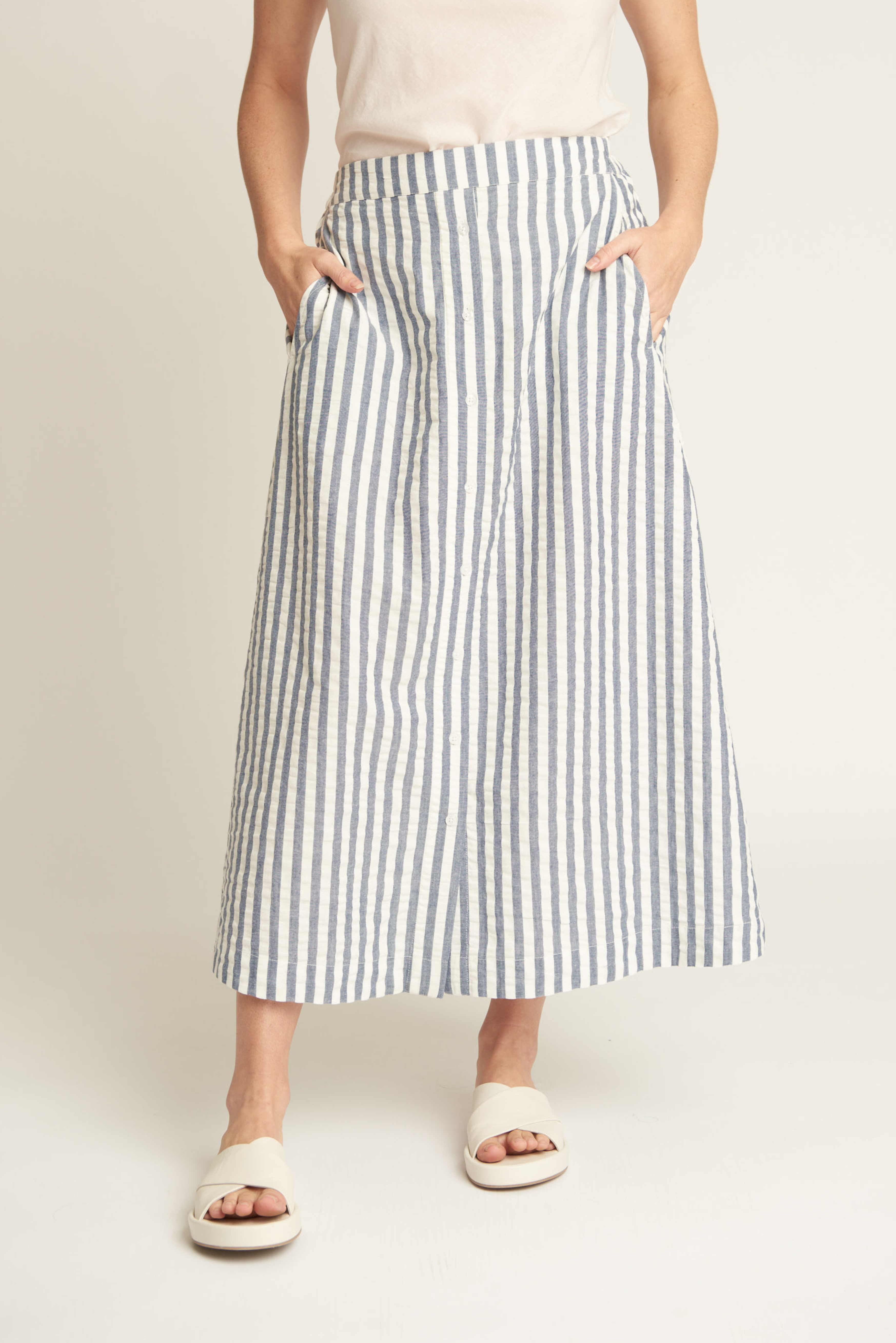 Striped clearance cotton skirt