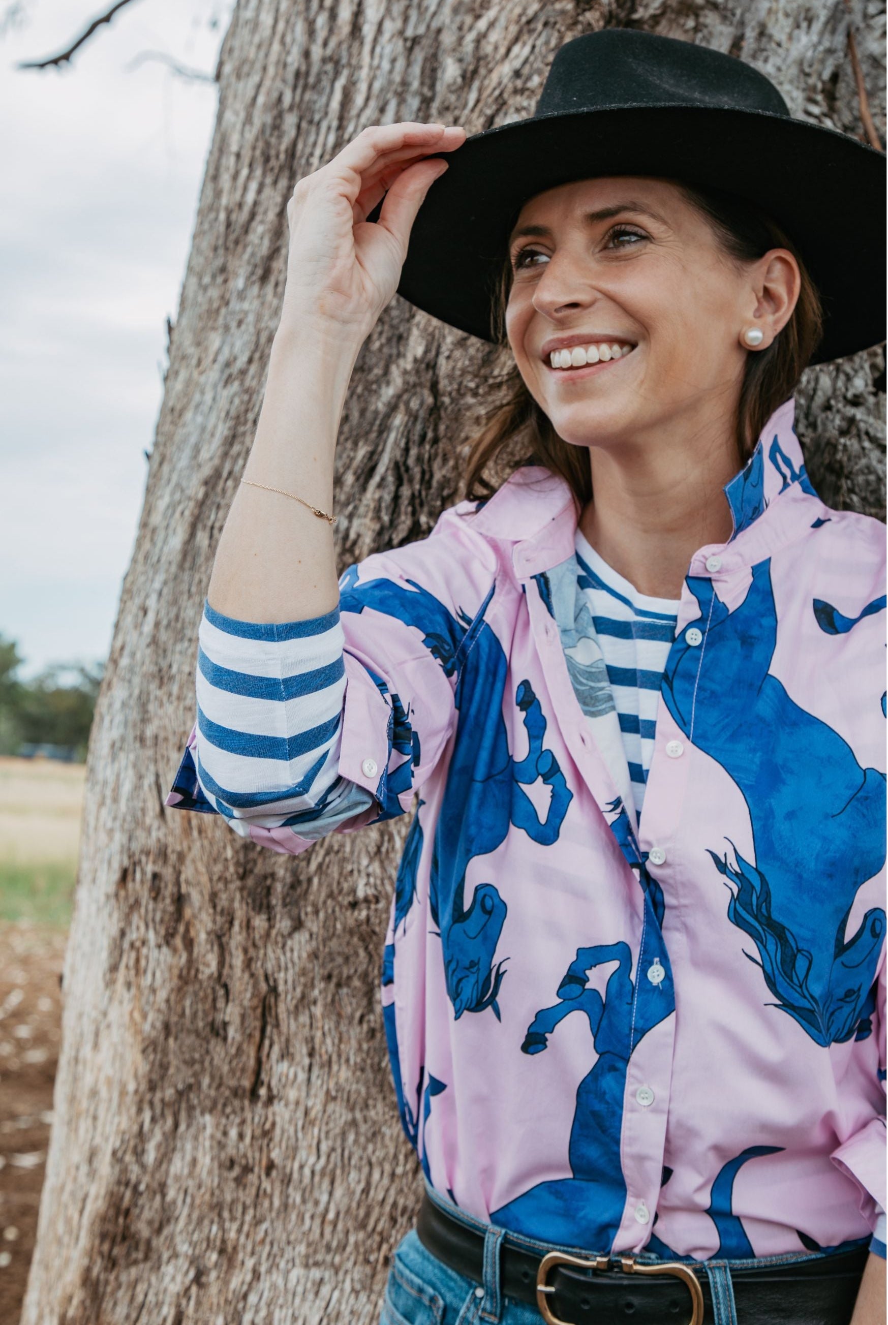Oversized Cotton Shirt - Stallion Print by cloth+paper+scissors. Timeless women’s fashion using natural fibres and classic shapes