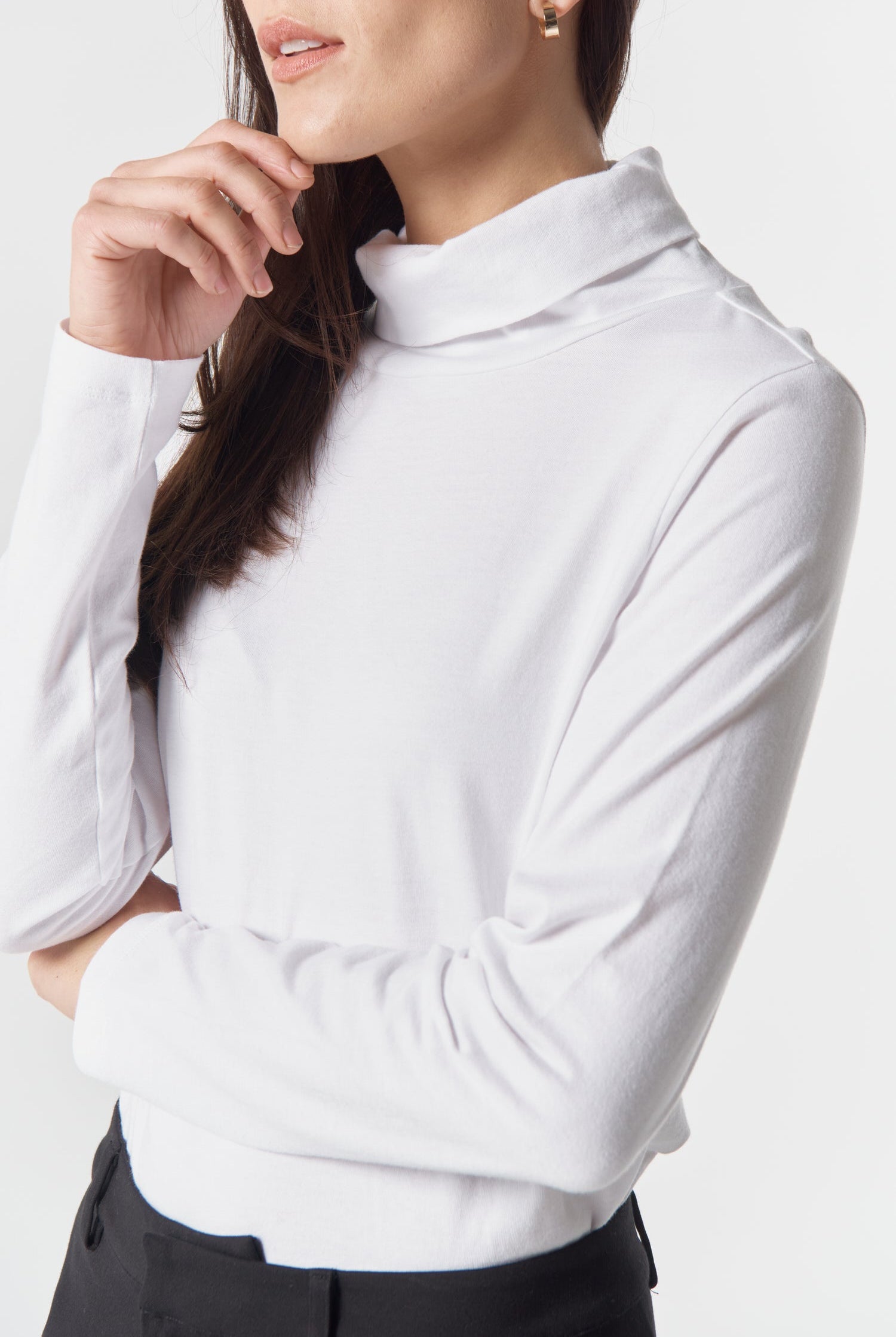 The Traditional Cotton Skivvy - White by Goondiwindi Cotton. Timeless women’s fashion using natural fibres and classic shapes