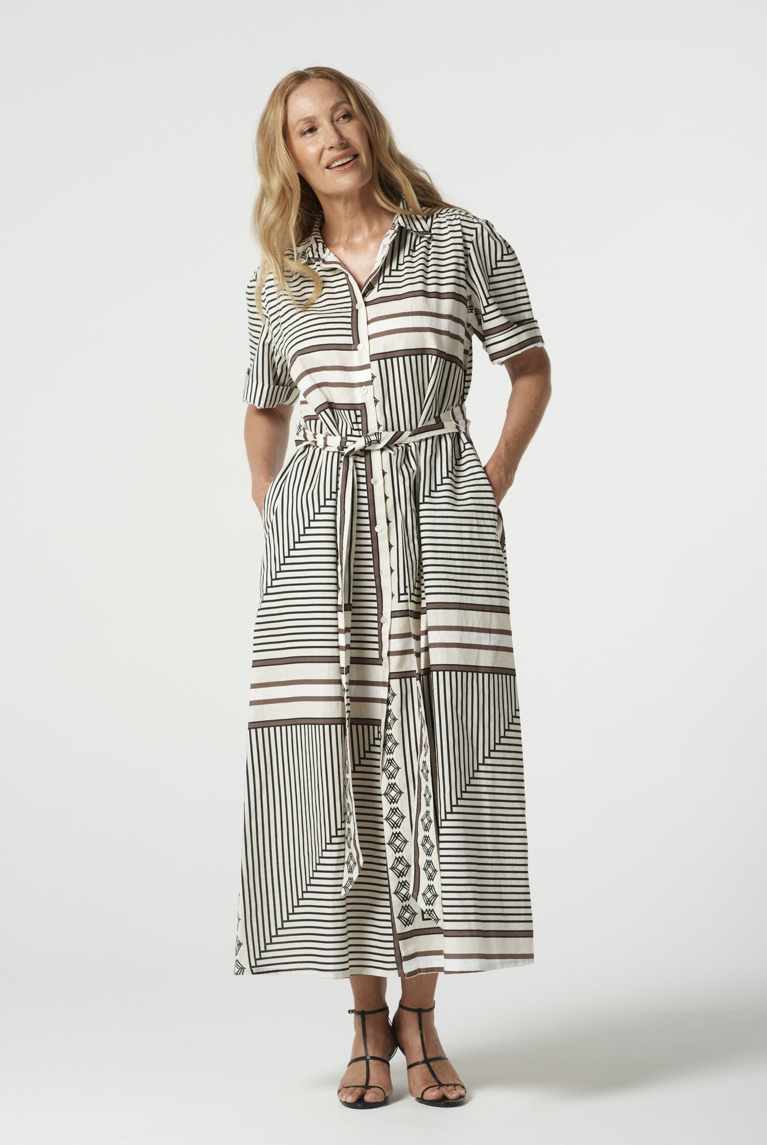 Float Linen Cotton Maxi Shirt Dress - Large Square by Goondiwindi Cotton. Timeless women’s fashion using natural fibres and classic shapes