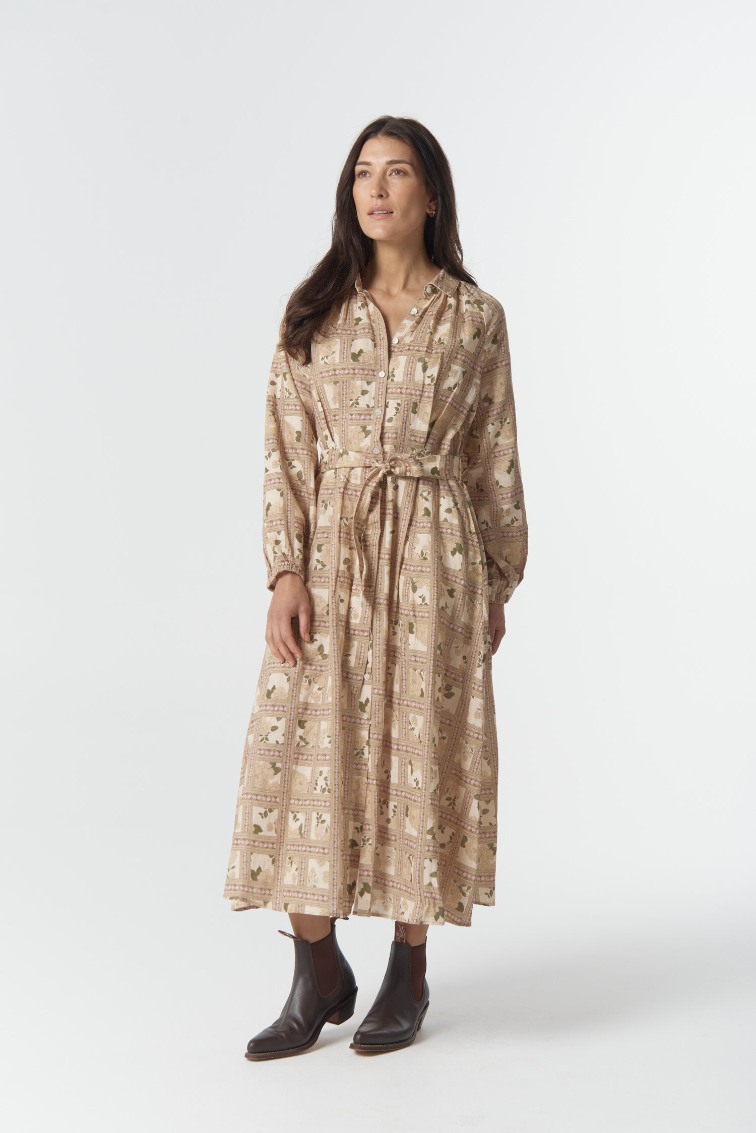 Goondiwindi Cotton Dresses Homestead Belted Dress - Texas Print