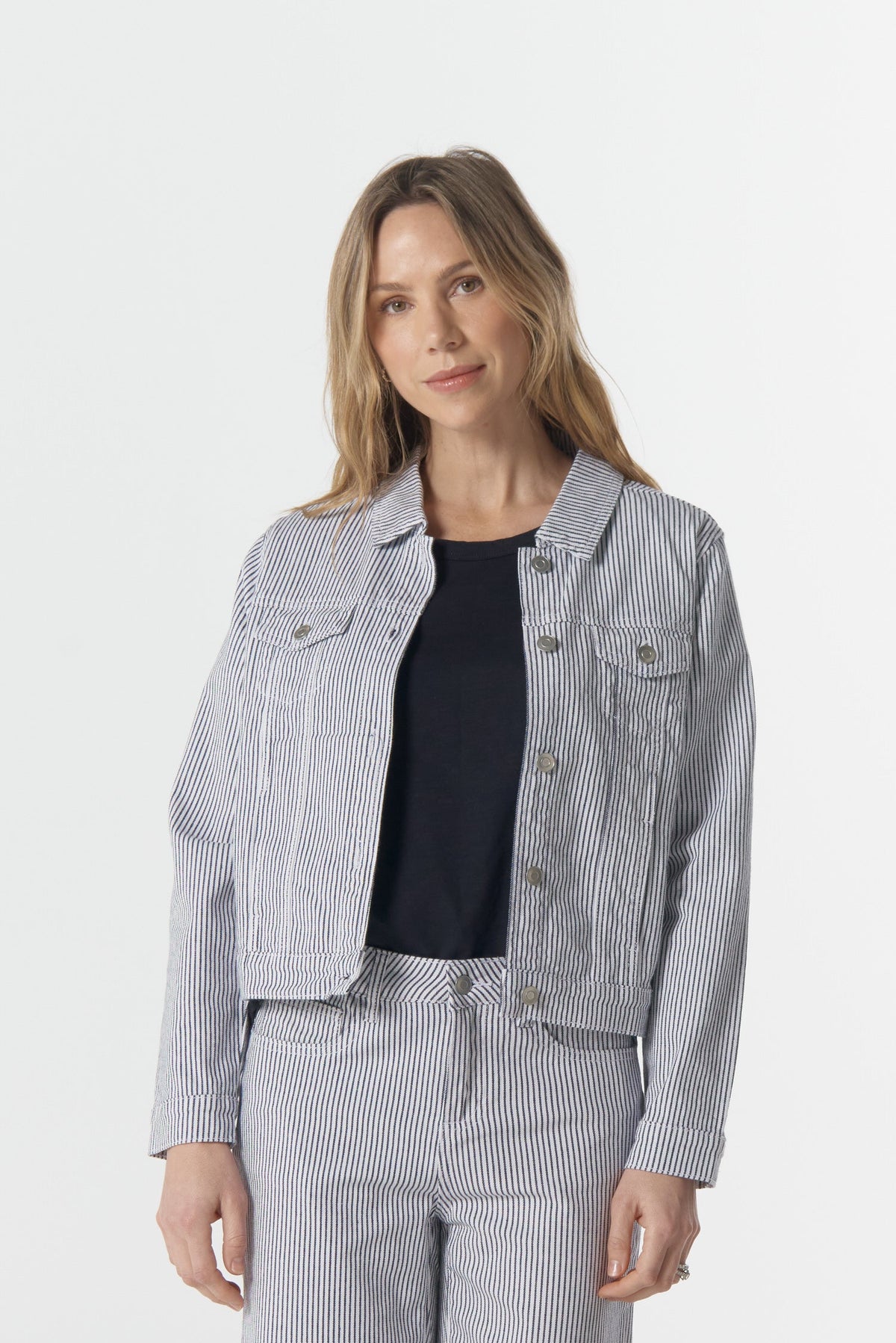 Goondiwindi Cotton Outerwear Ray Denim Jacket - Navy/White