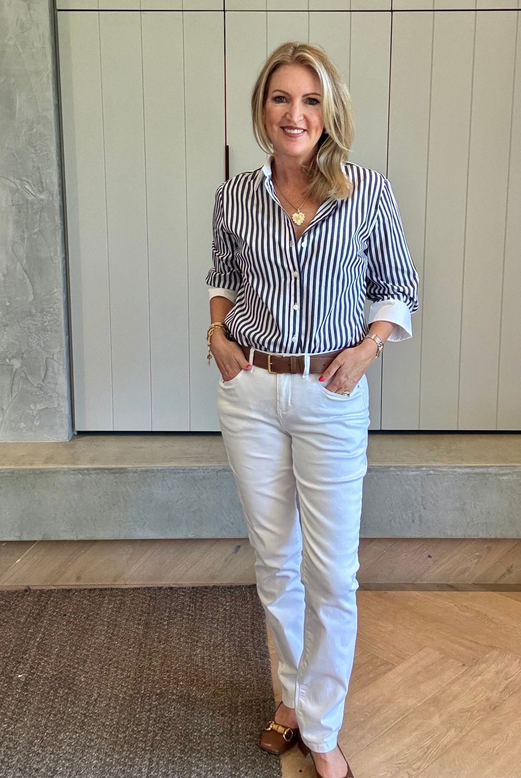 5 Pocket Jean - White by Goondiwindi Cotton. Timeless women’s fashion using natural fibres and classic shapes