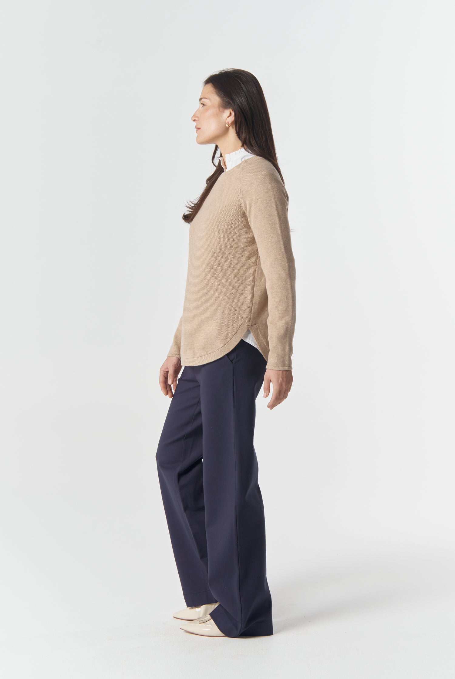 Goondiwindi Cotton Knitwear The Classic Crew Neck Raglan Jumper - Breccia