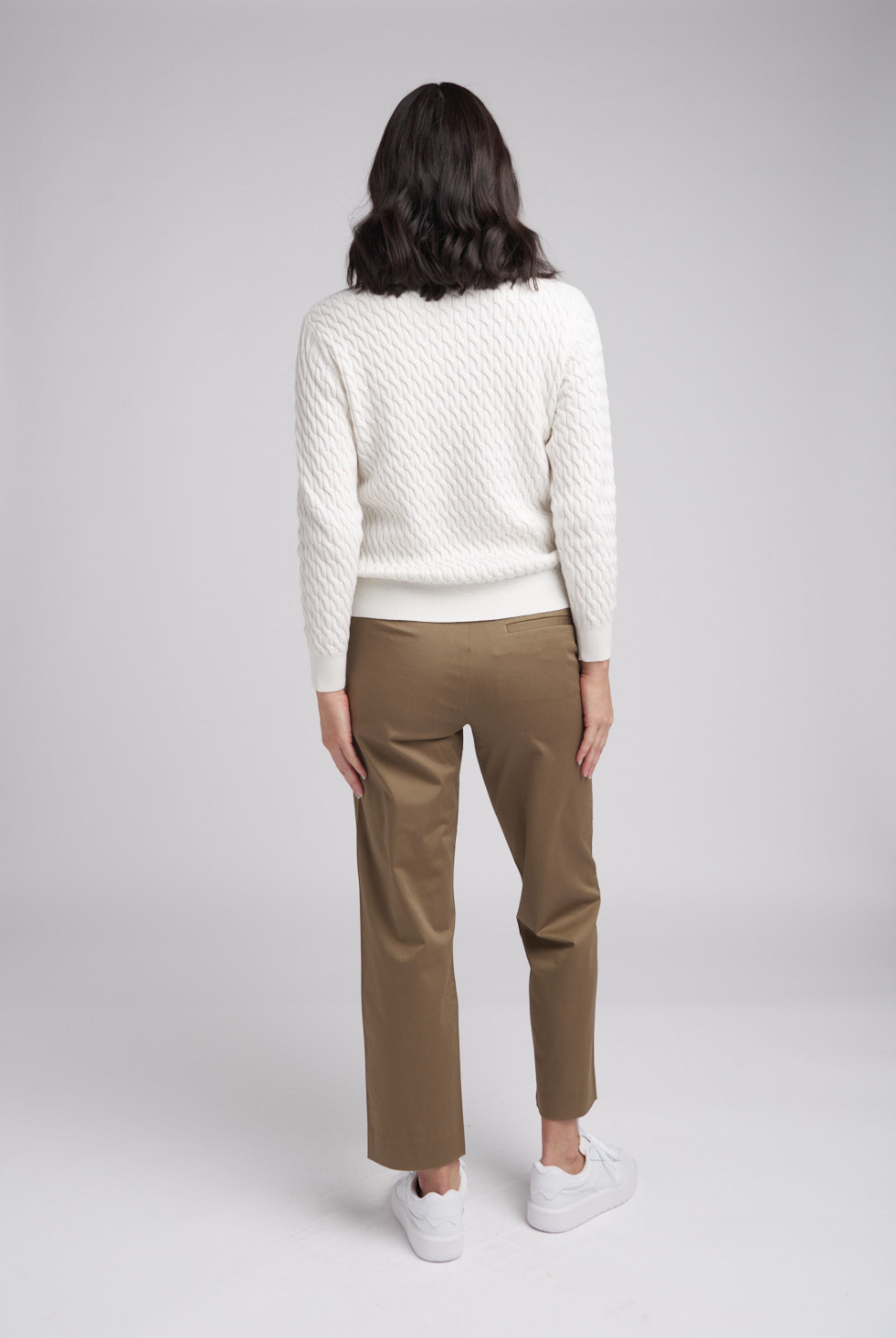 Goondiwindi Cotton Knitwear Classic Cable Crew Neck Jumper Snowflake