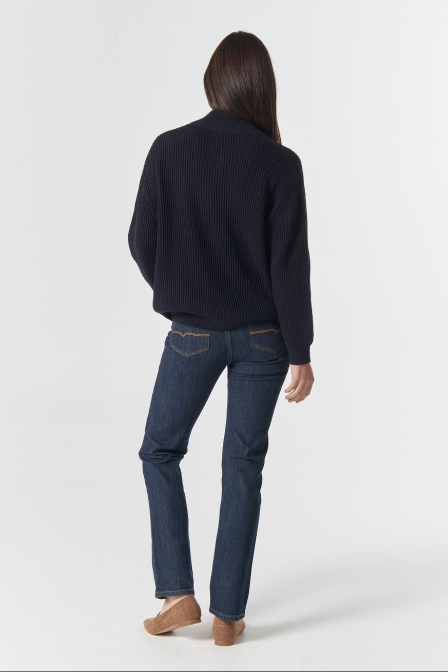 Goondiwindi Cotton Knitwear Jillaroo ½ Zip Merino Cotton Jumper - Navy