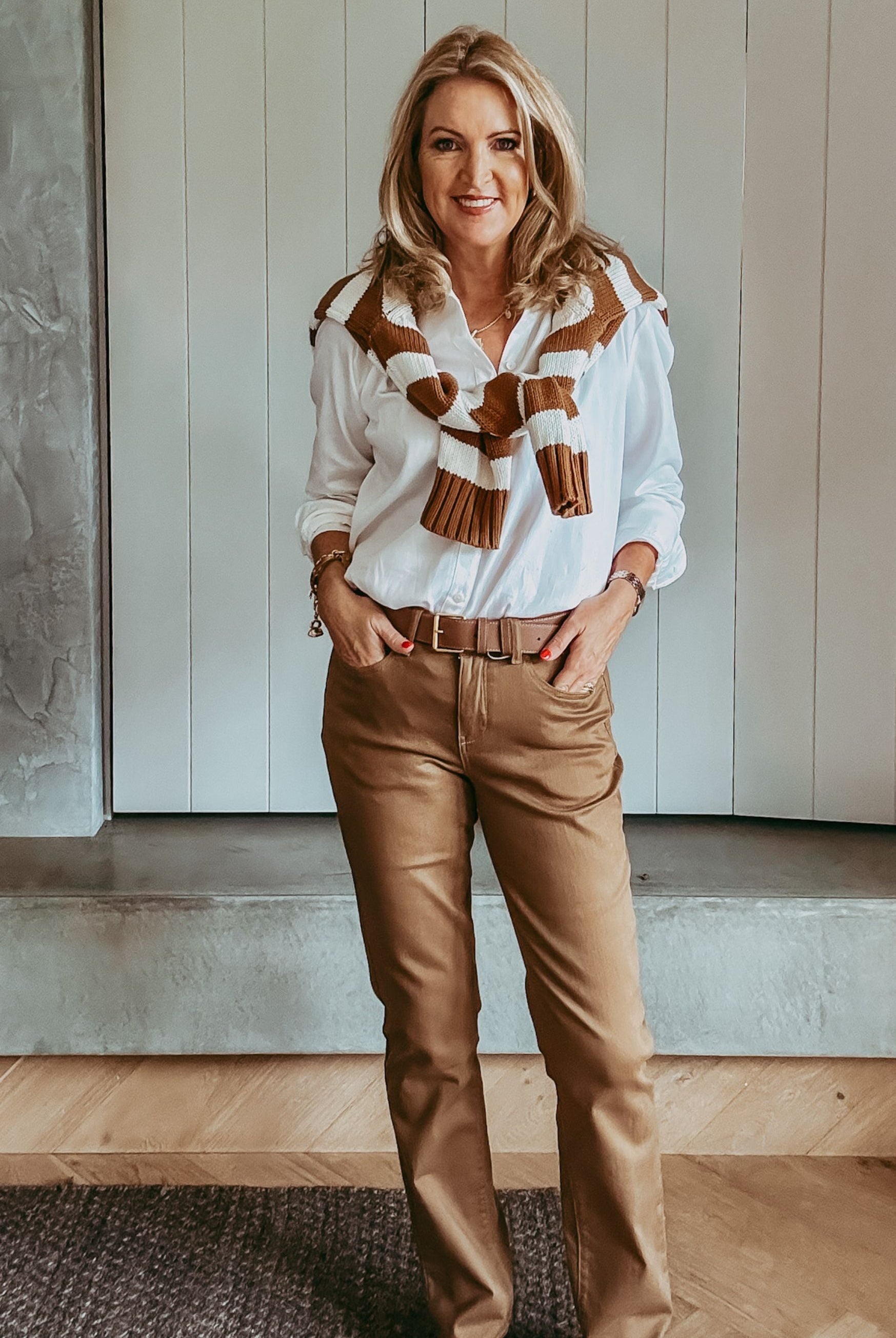 5 Pocket Twill Jean - Tobacco by Goondiwindi Cotton. Timeless women’s fashion using natural fibres and classic shapes