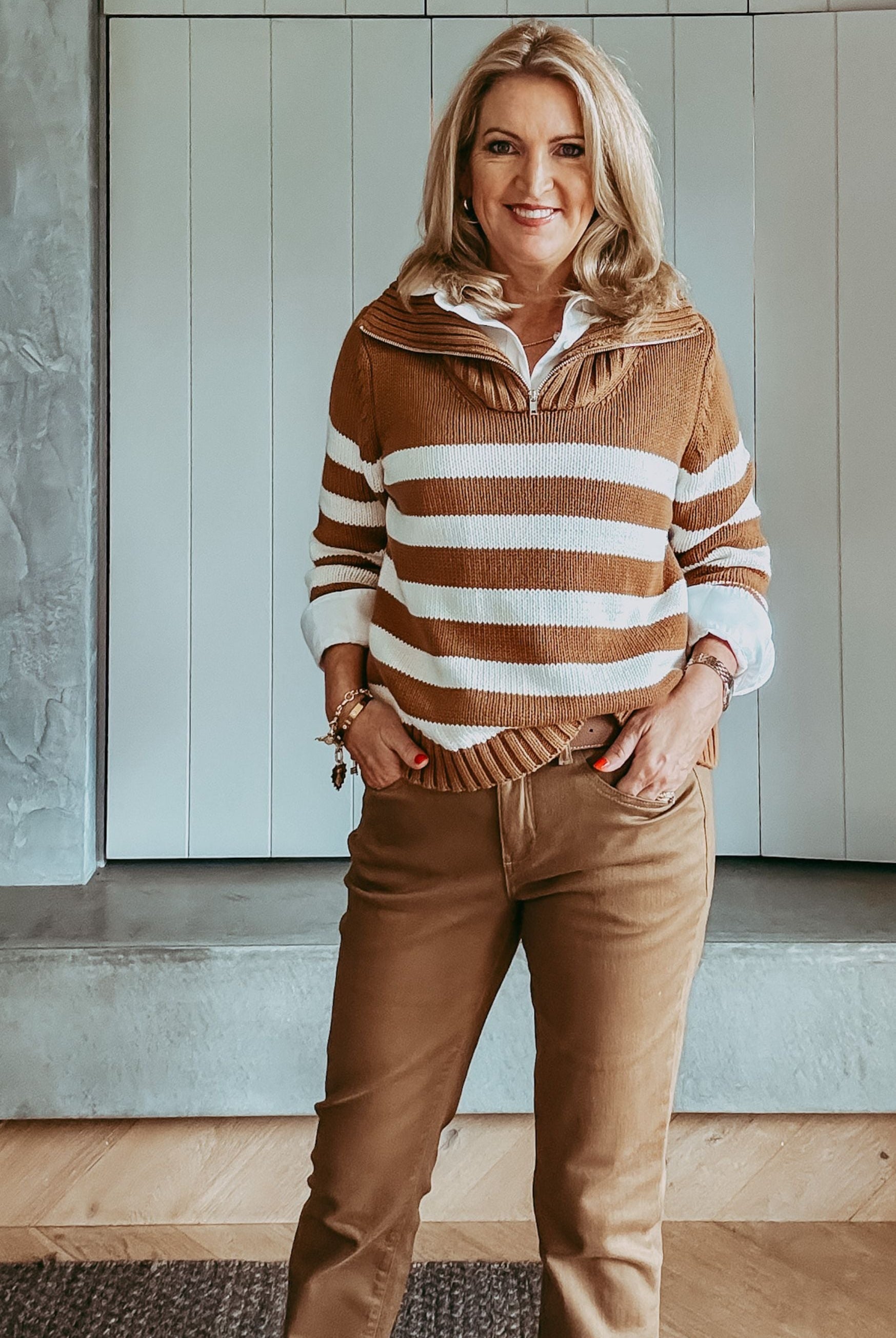 5 Pocket Twill Jean - Tobacco by Goondiwindi Cotton. Timeless women’s fashion using natural fibres and classic shapes