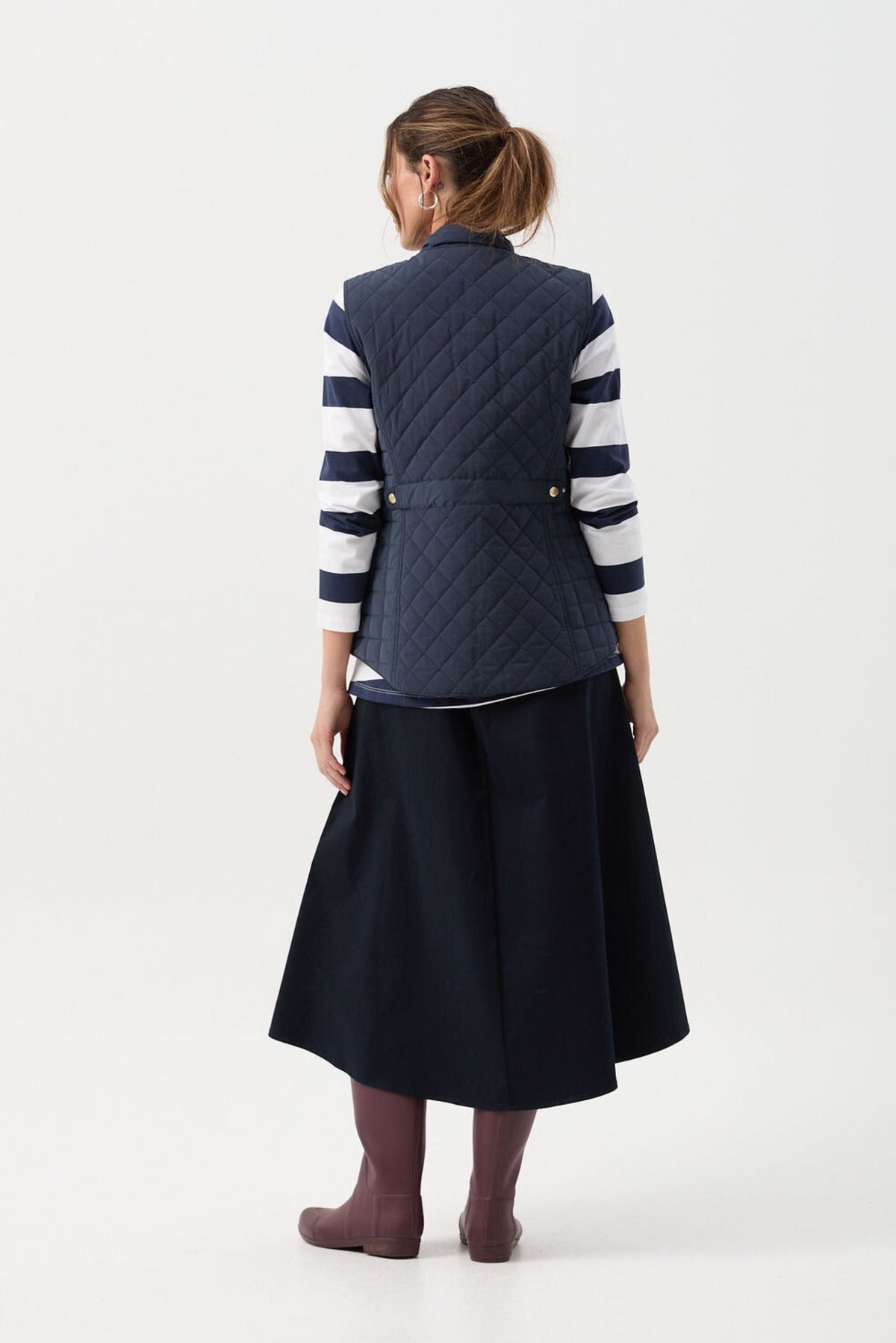 Goondiwindi Cotton Outerwear Longline Quilted Vest - Navy