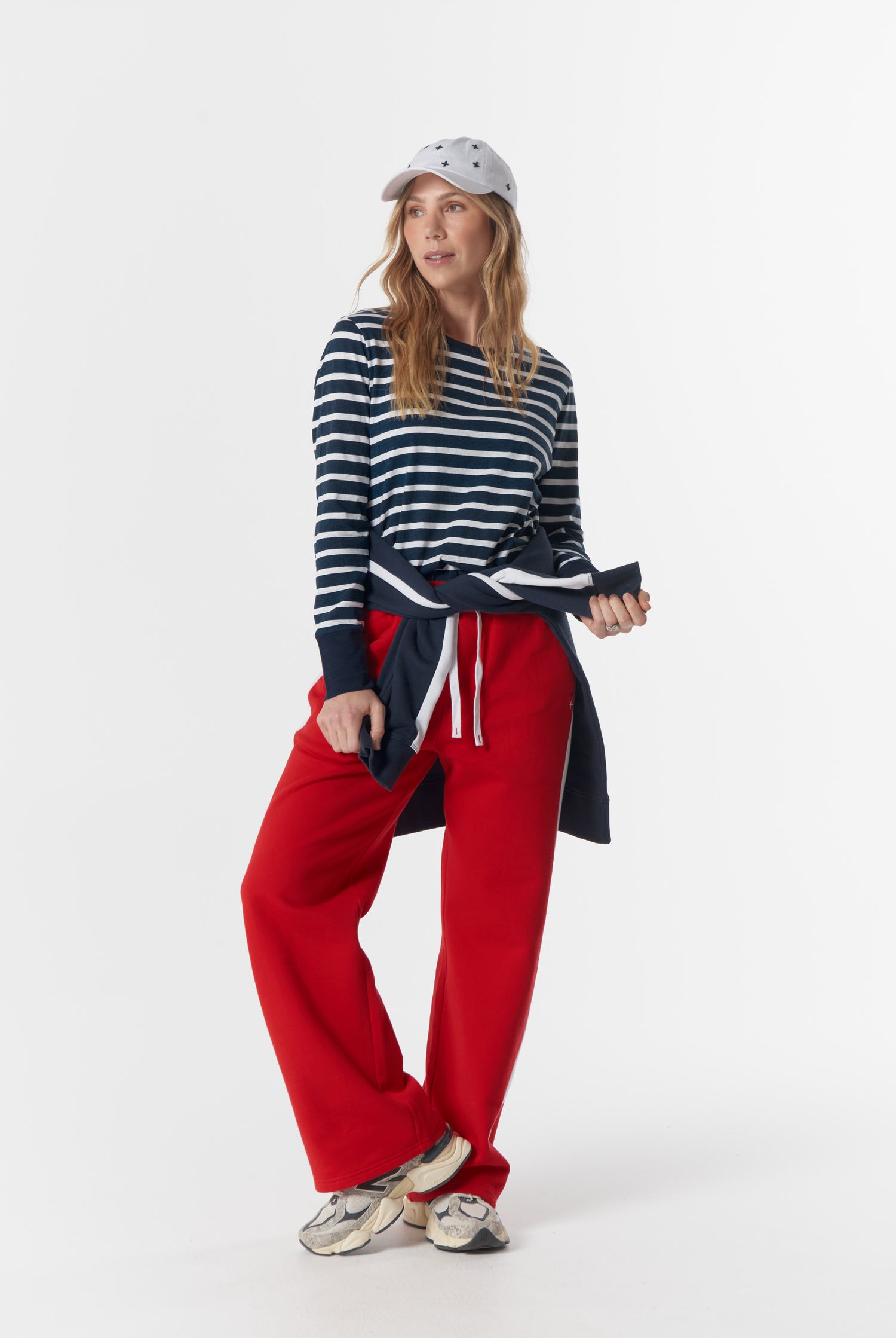 cloth+paper+scissors Tees The Show Stopper Stripe Tee - White/Parisian Navy