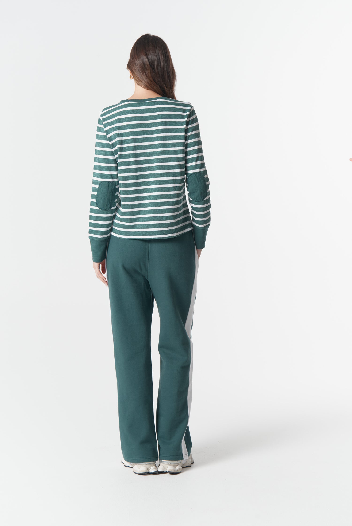 cloth+paper+scissors Tees The Show Stopper Stripe Tee - White/Rainforest
