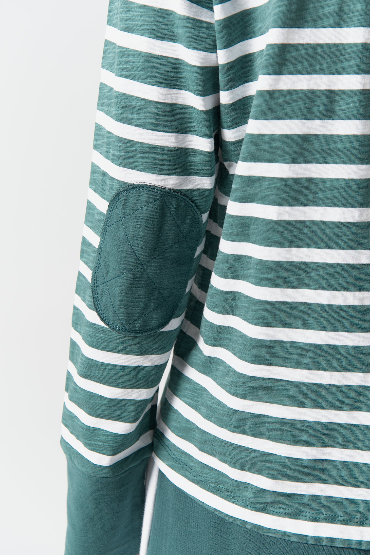 cloth+paper+scissors Tees The Show Stopper Stripe Tee - White/Rainforest