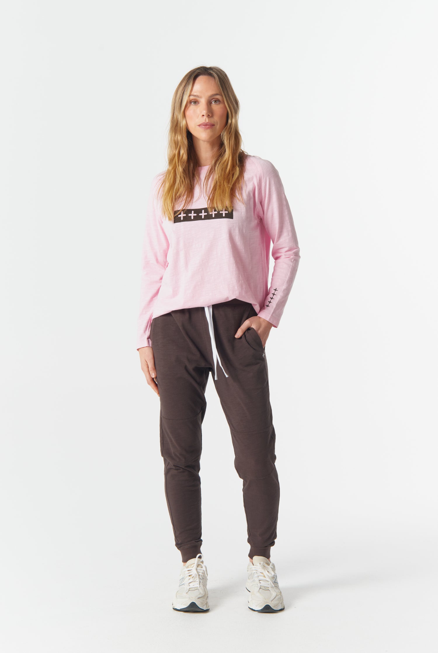 cloth+paper+scissors Tees The Feature Raglan Tee - Pink A Boo/Chocolate Torte