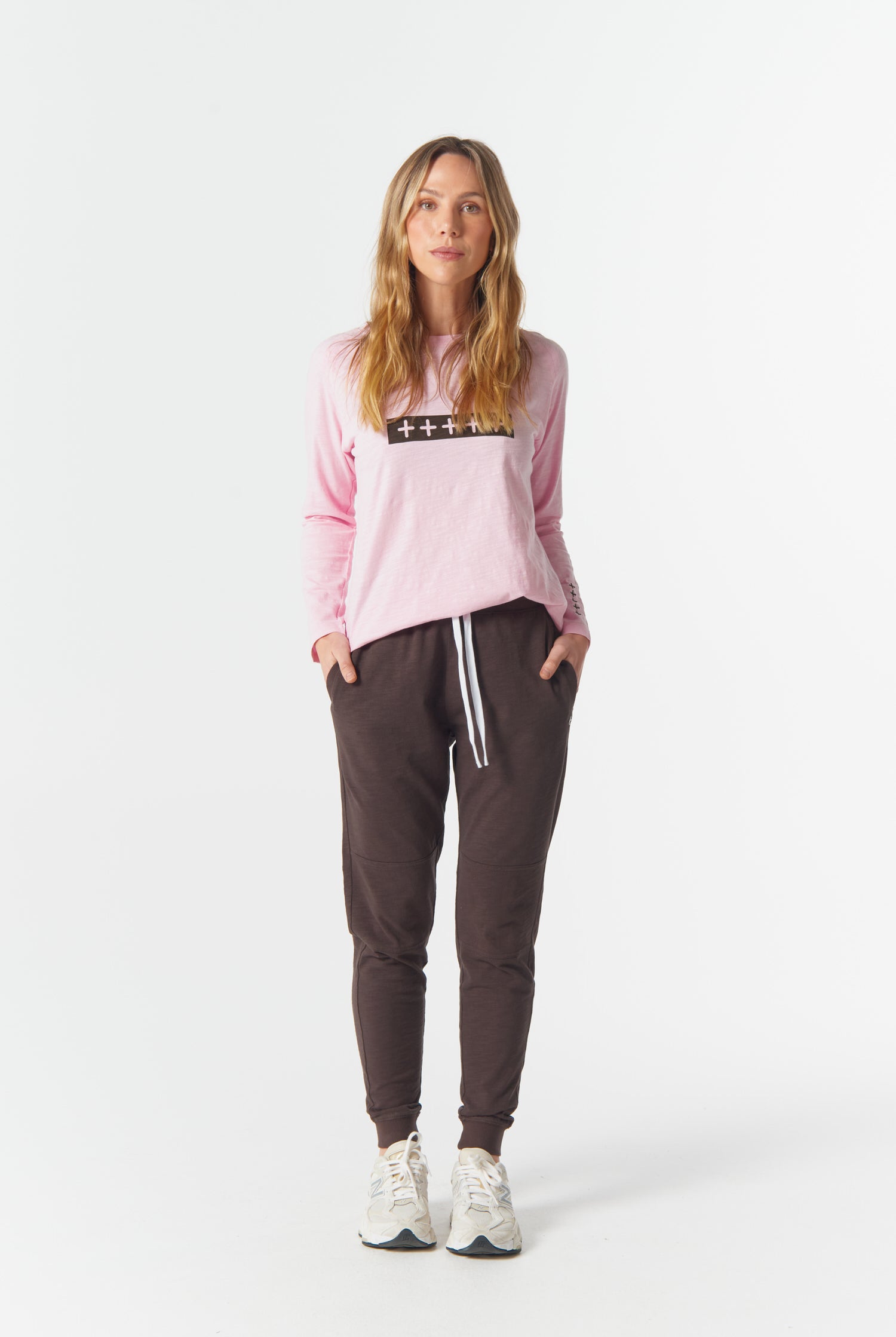 cloth+paper+scissors Tees The Feature Raglan Tee - Pink A Boo/Chocolate Torte