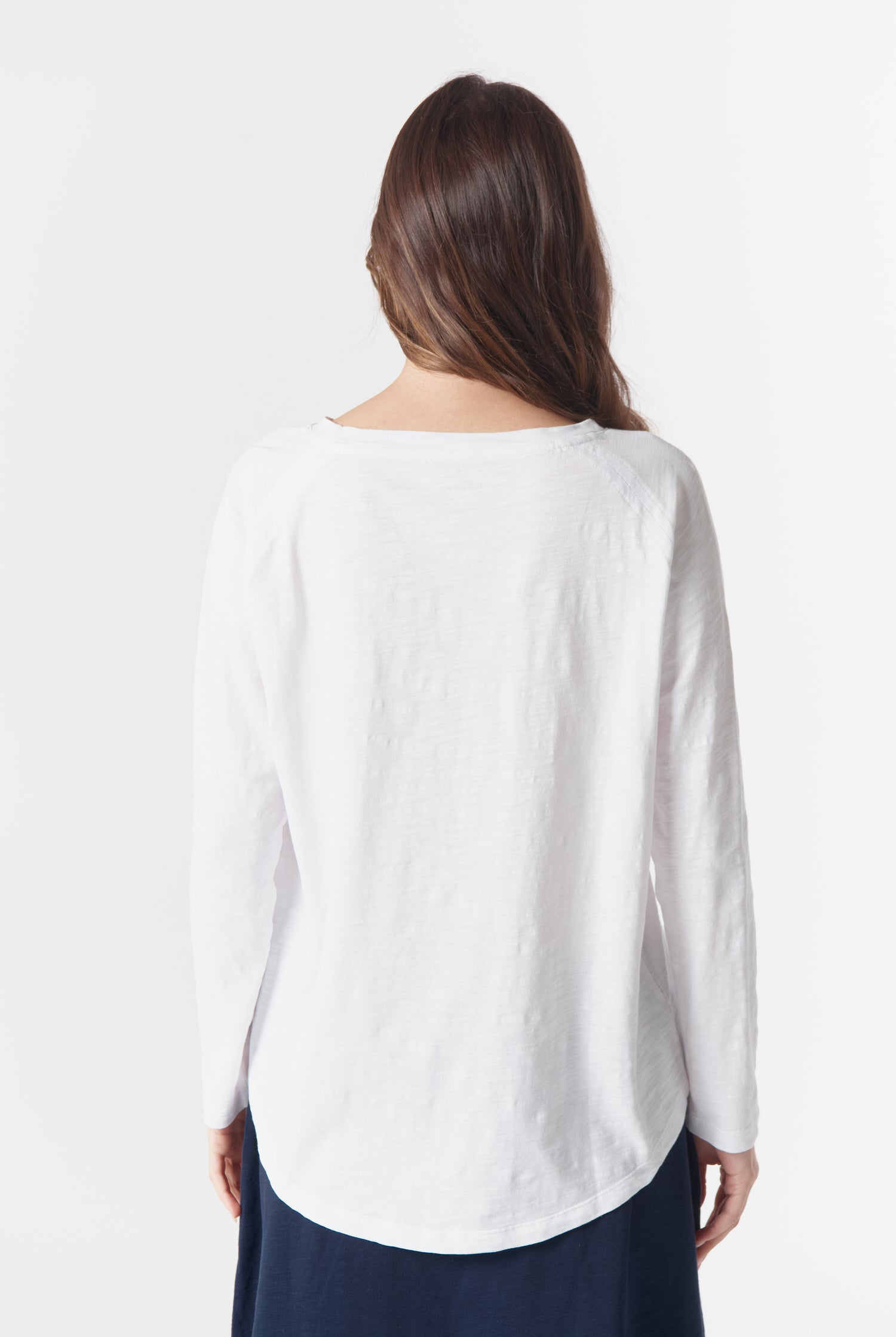 cloth+paper+scissors Tees The Feature Raglan Tee - White/Pink A Boo